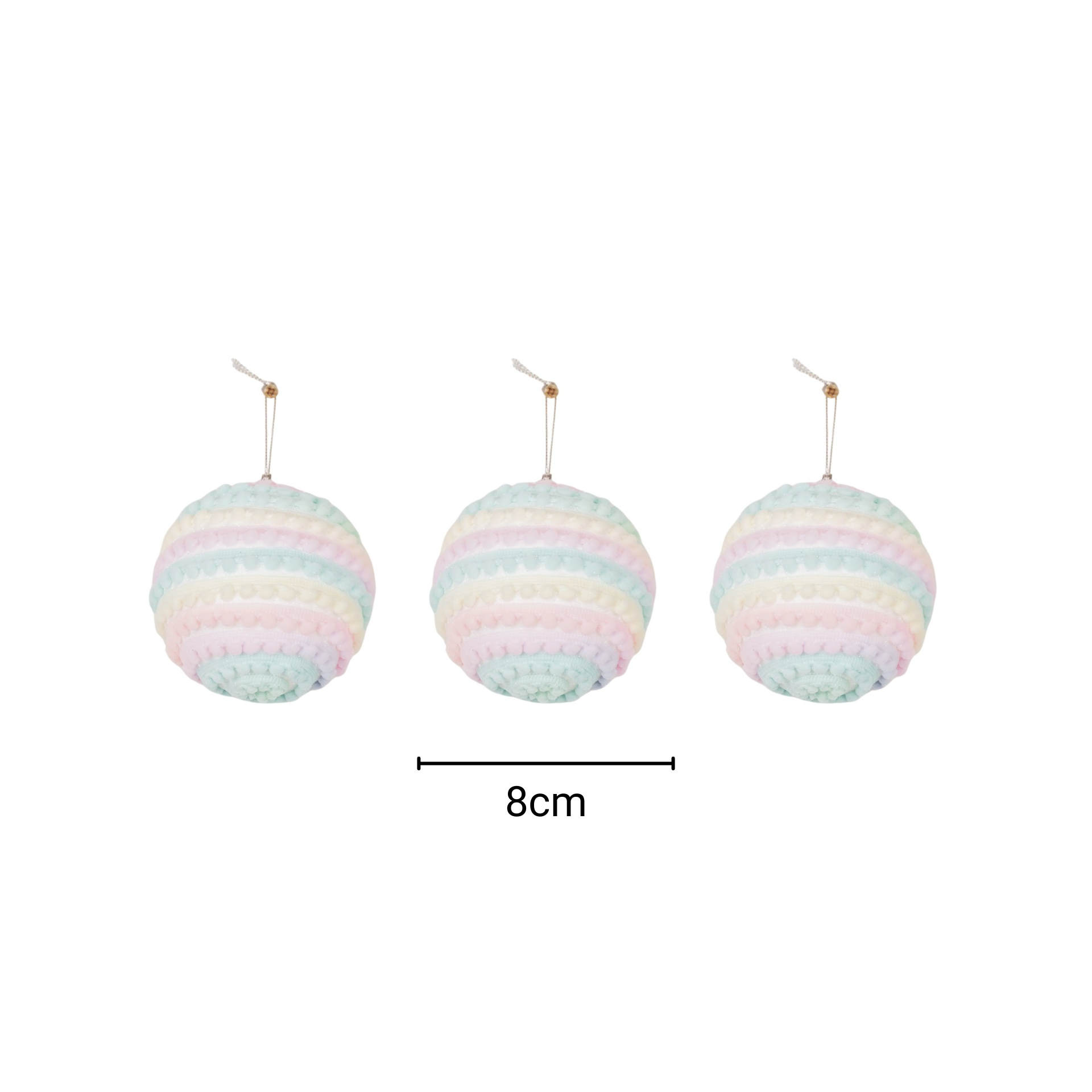 Kerst Hangers - Kerstballen - Foam -Unicorn Kleuren - S3- 8 cm