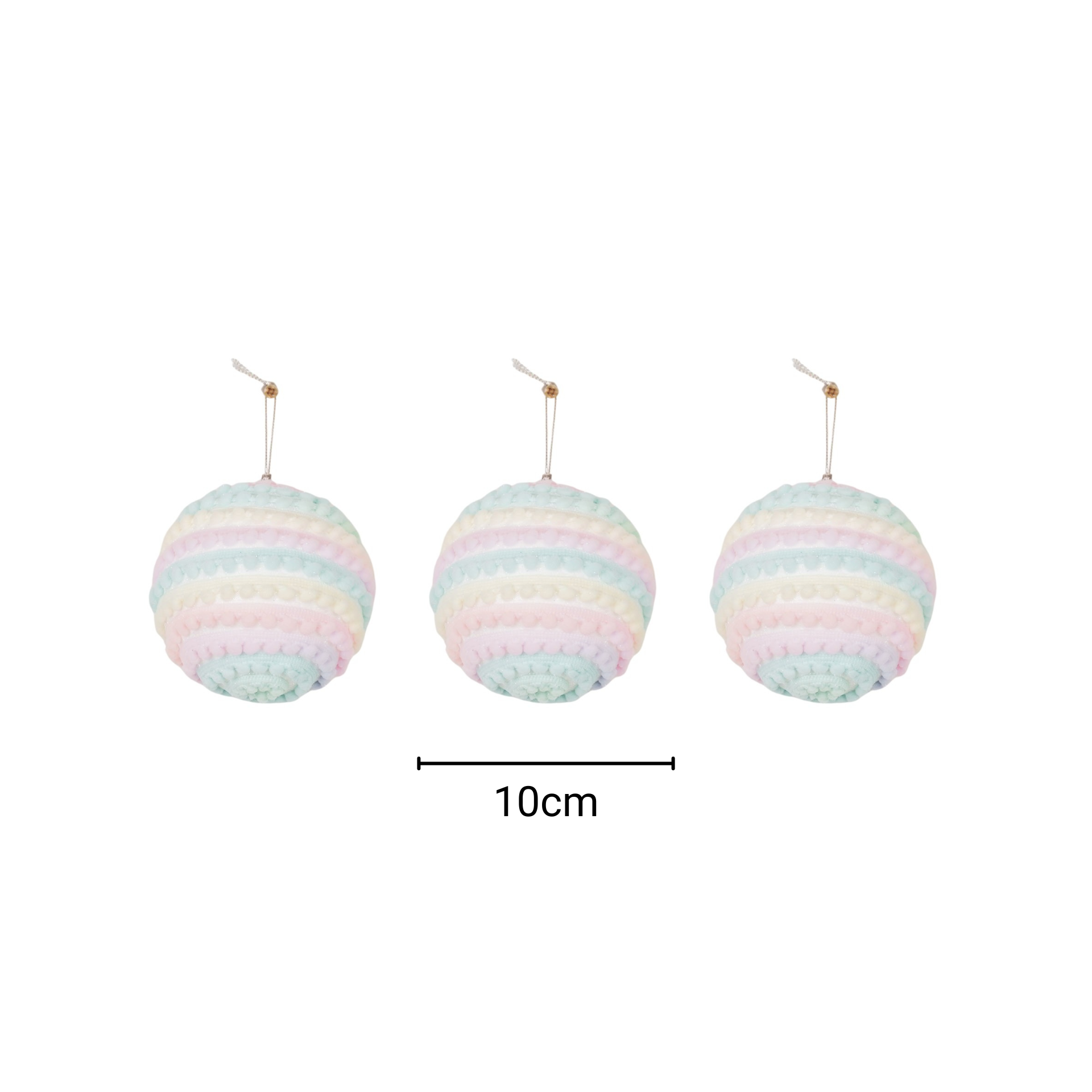 Kerst Hangers - Kerstballen - Foam - Unicorn Kleuren - S3- 10 cm