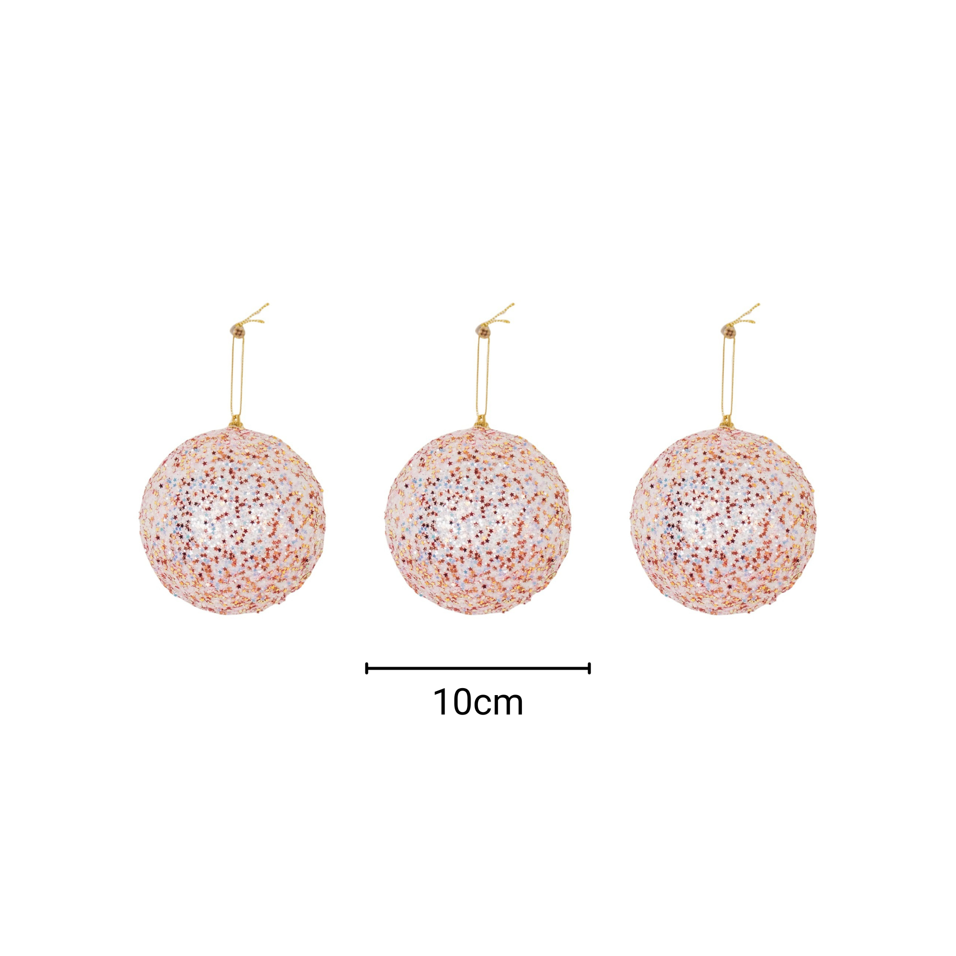 Kerst Hangers - Kerstballen - Foam -Roze Glitters - S3- 10 cm