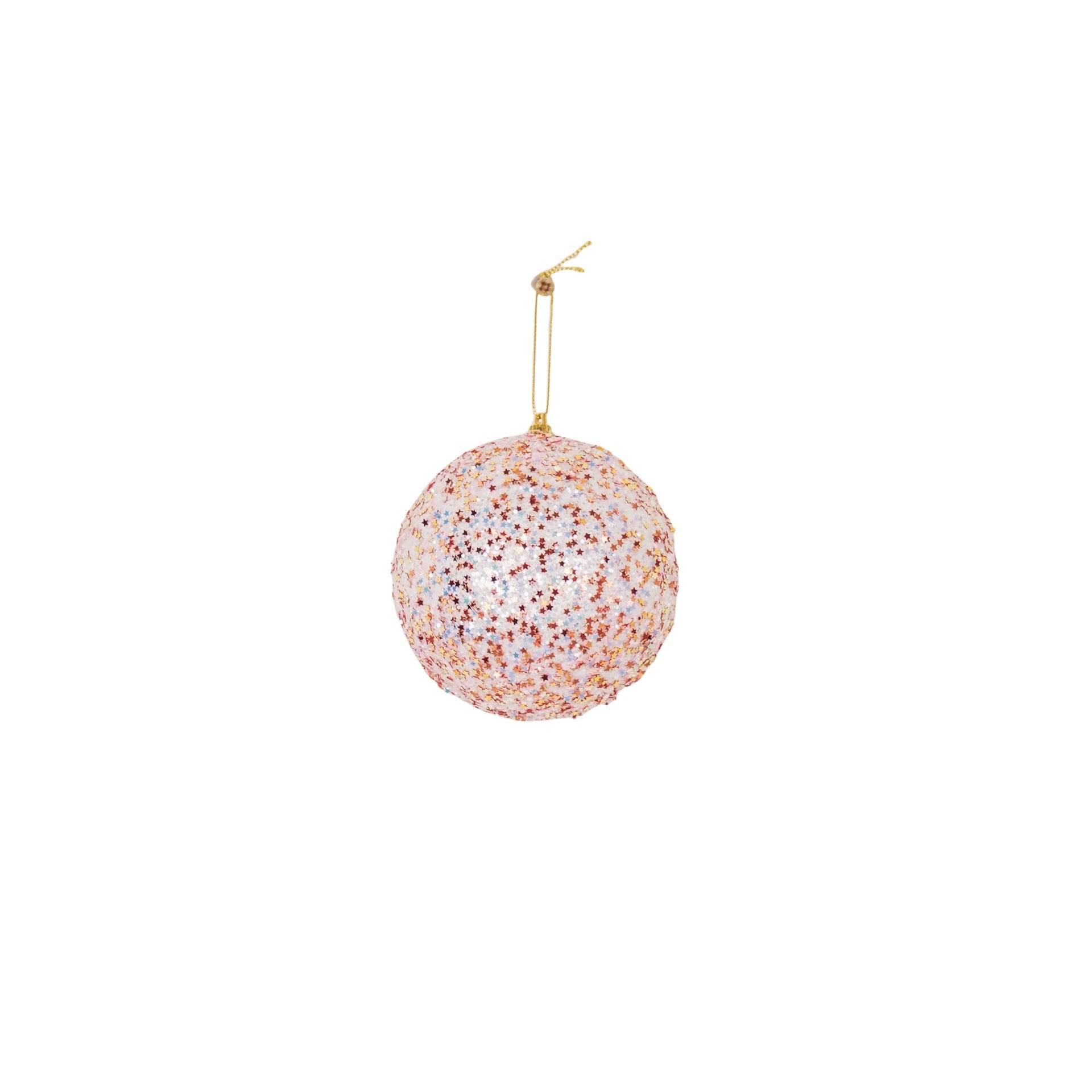 Kerst Hangers - Kerstballen - Foam -Roze Glitters - S3- 10 cm