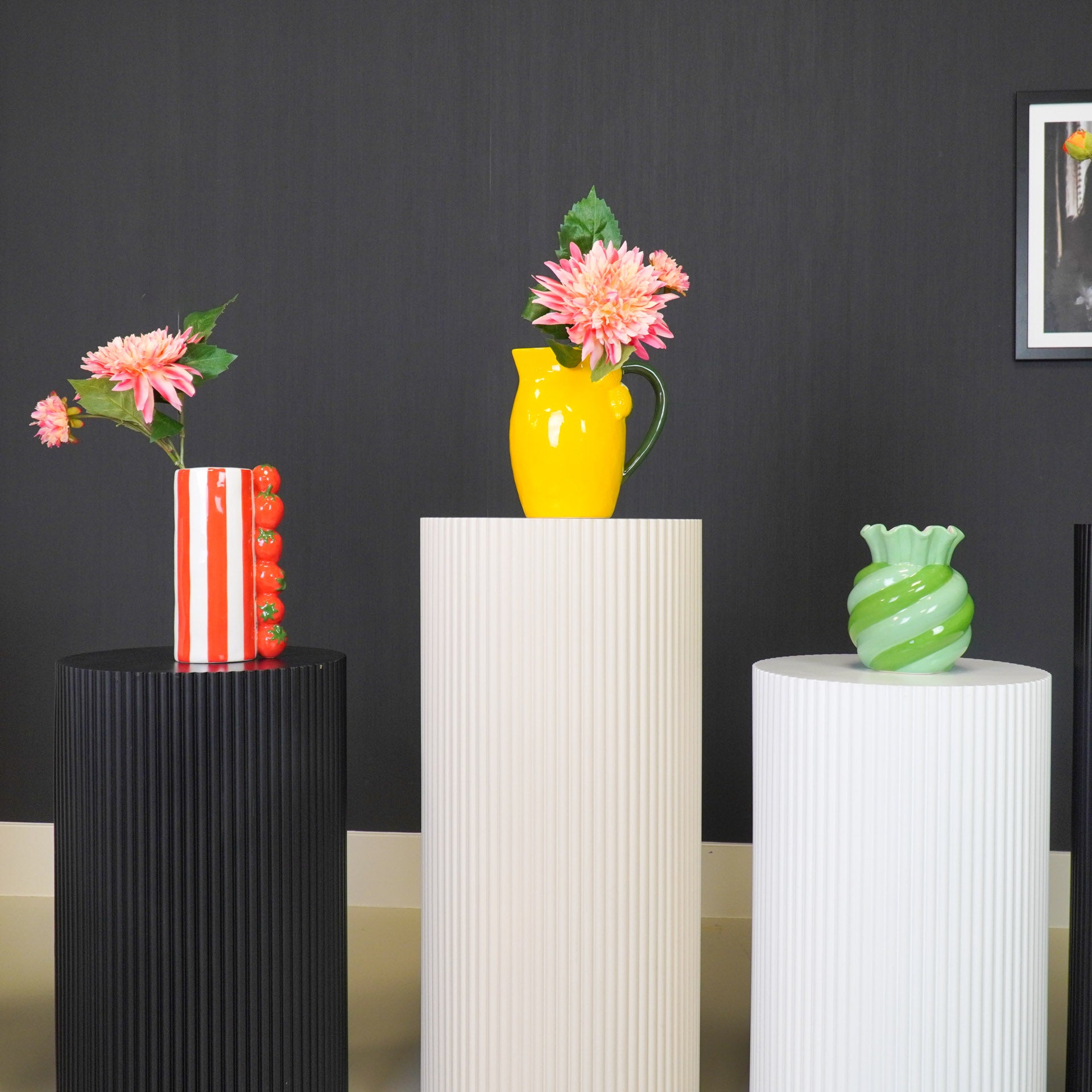 Vaas- Kan Citroen- Aardewerk- Geel- 17,5x12,5x18cm