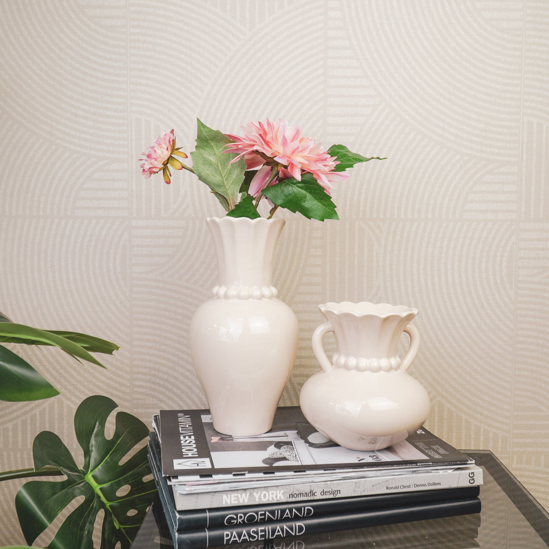 Vaas- Vaas met Parelhals- Dolomiet -Zand- 12x12x24cm