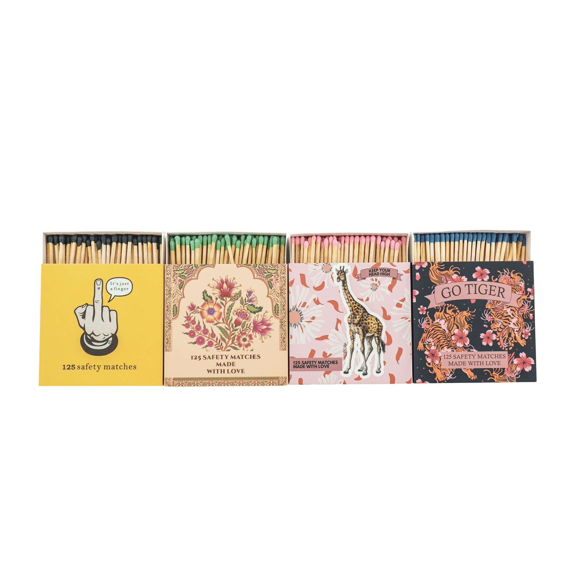 Lucifers- Lucifer Doosje Giraffe - Roze- 11x11x3cm