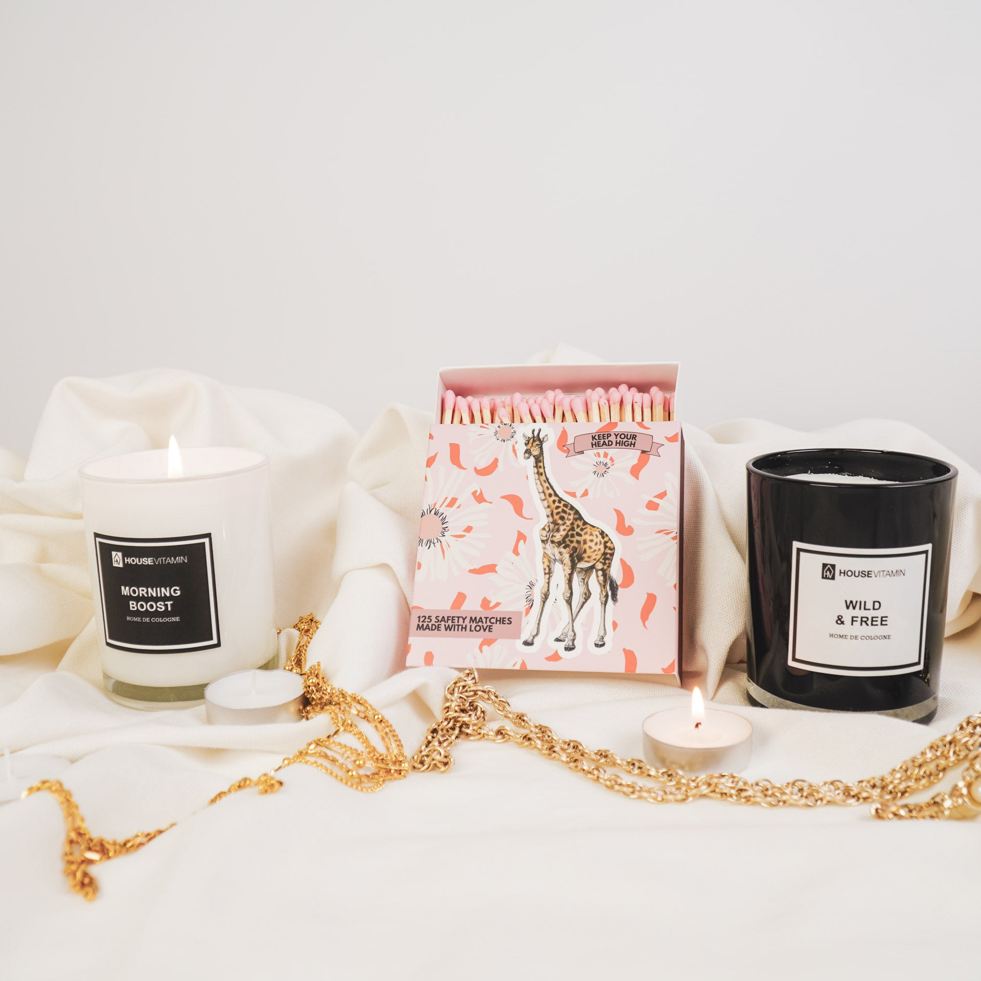 Lucifers- Lucifer Doosje Giraffe - Roze- 11x11x3cm