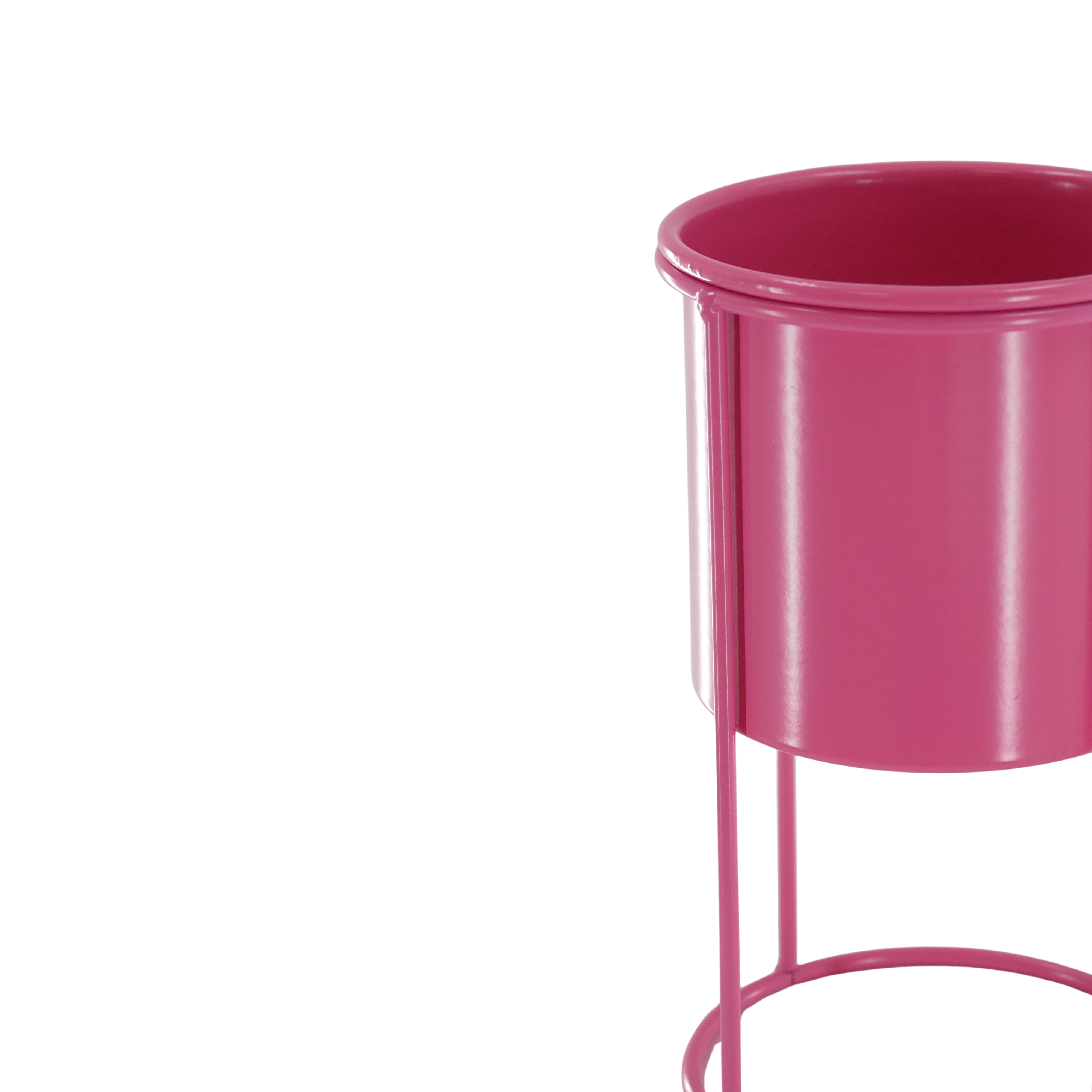 Planten Pot - Metaal - Roze - 11x11x19cm