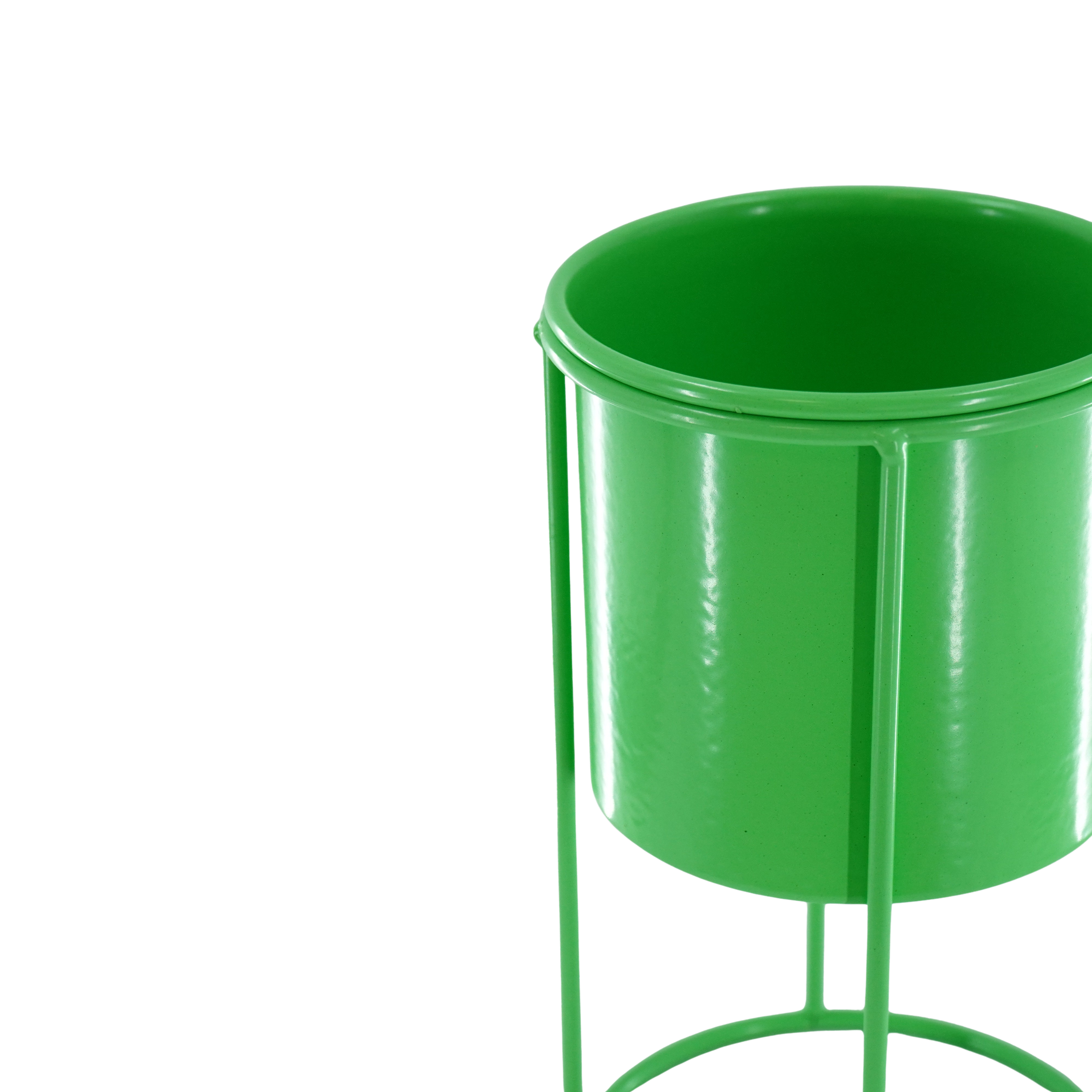 Planten Pot - Metaal - Groen - 11x11x19cm