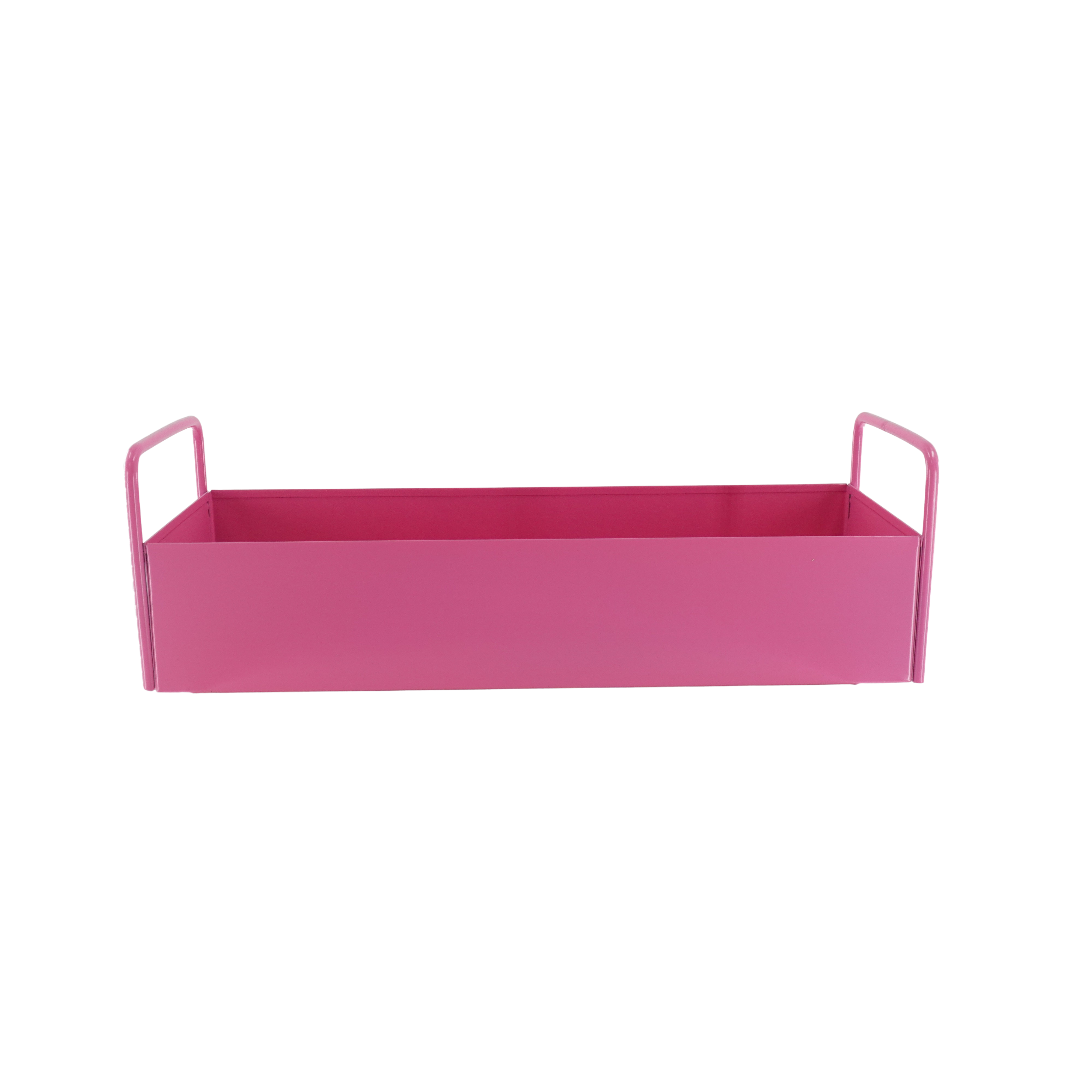 Dienblad- Tray met handvatten- Metaal- Fluor Roze - 41,5x15,5x13cm