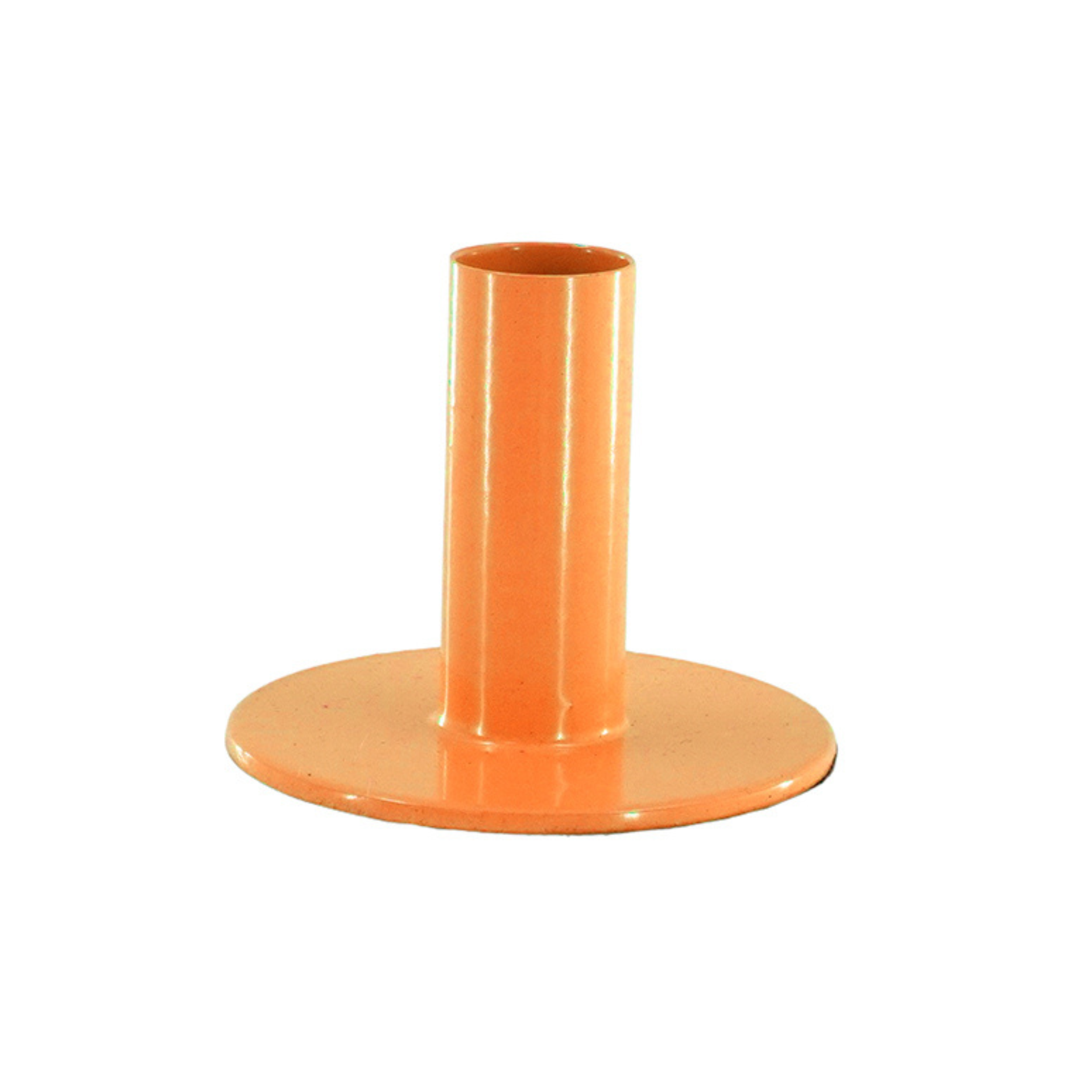 Kaarshouder-Kandelaar - Basic - Metaal - Fluor Oranje - 8x8x6,5cm