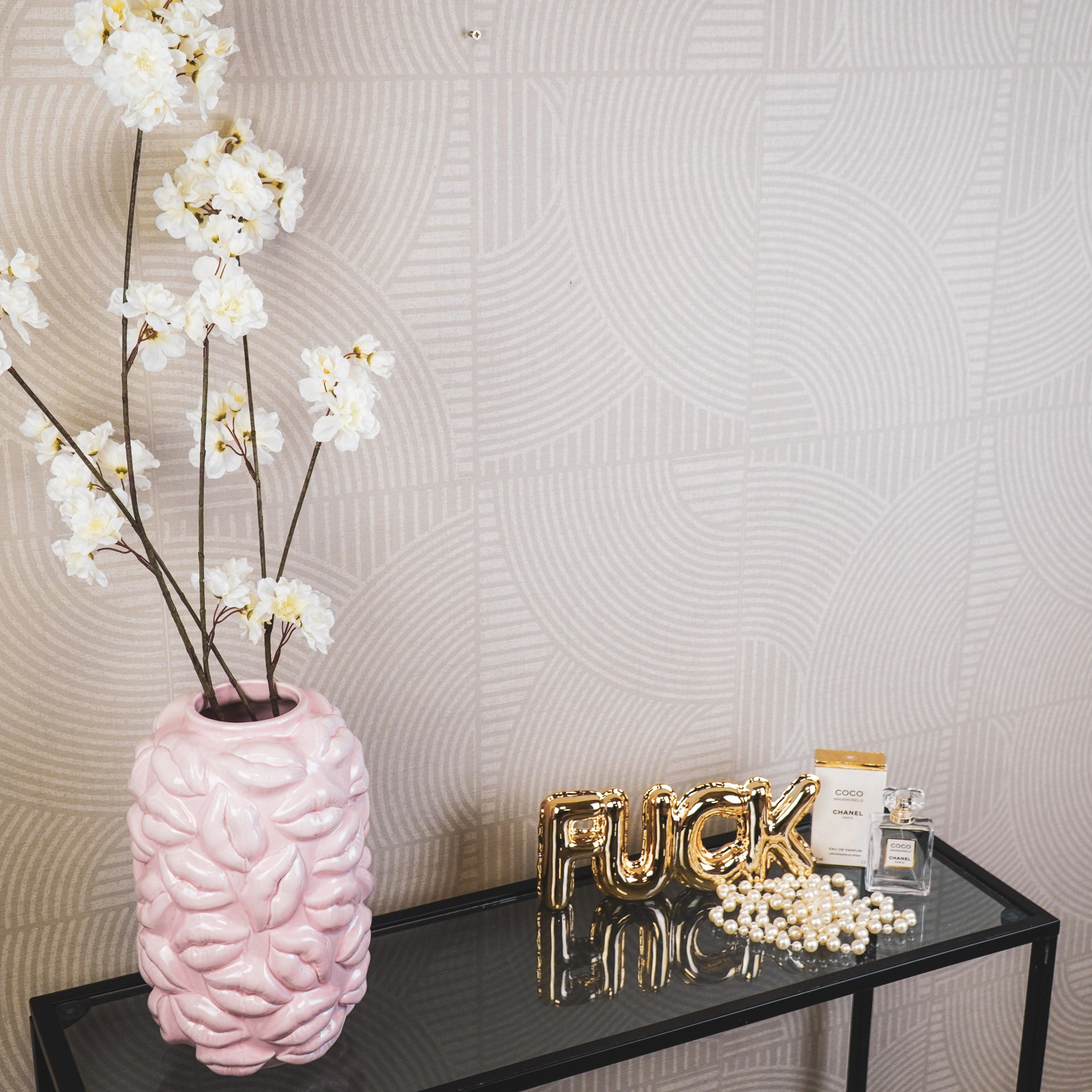 Vaas - Bloemenvaas Lippen- Keramiek - Licht Roze - 17x17x27cm