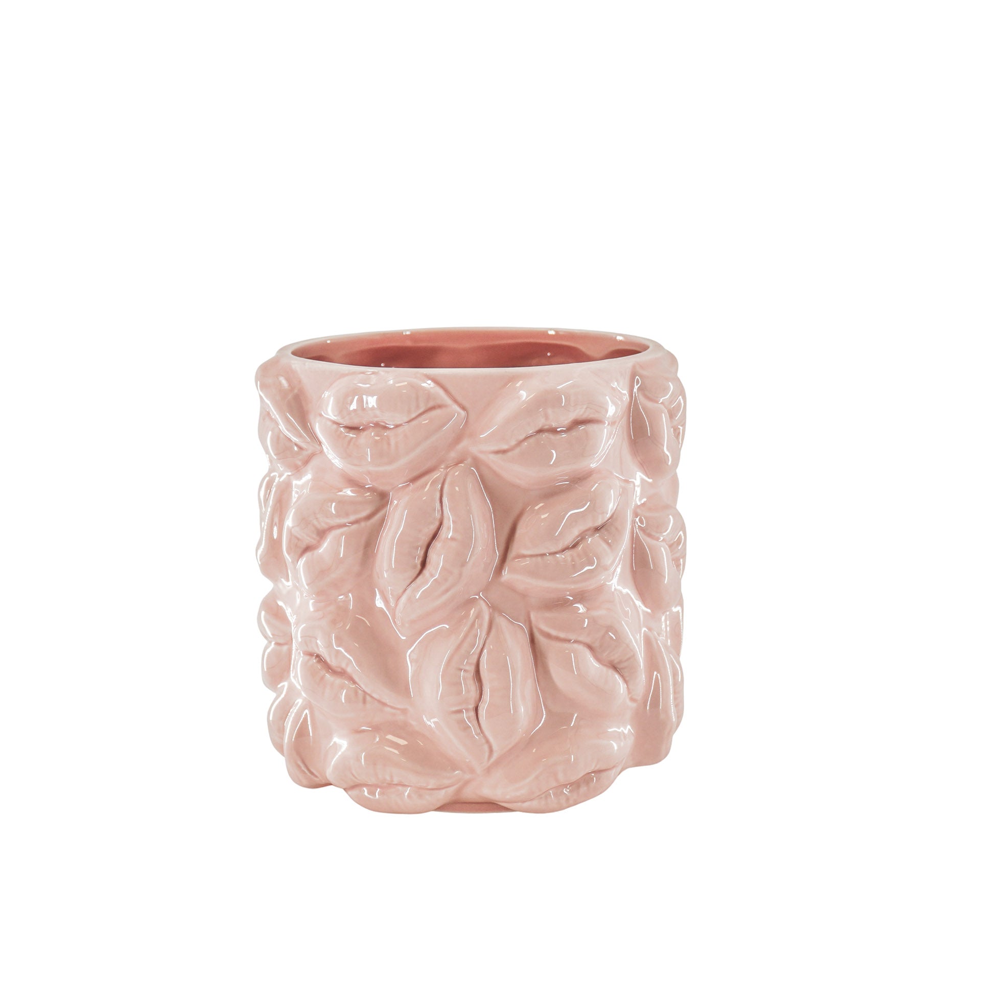Pot - Planten Pot Lippen - Keramiek - Licht Roze - 17,5x17,5x17,5cm