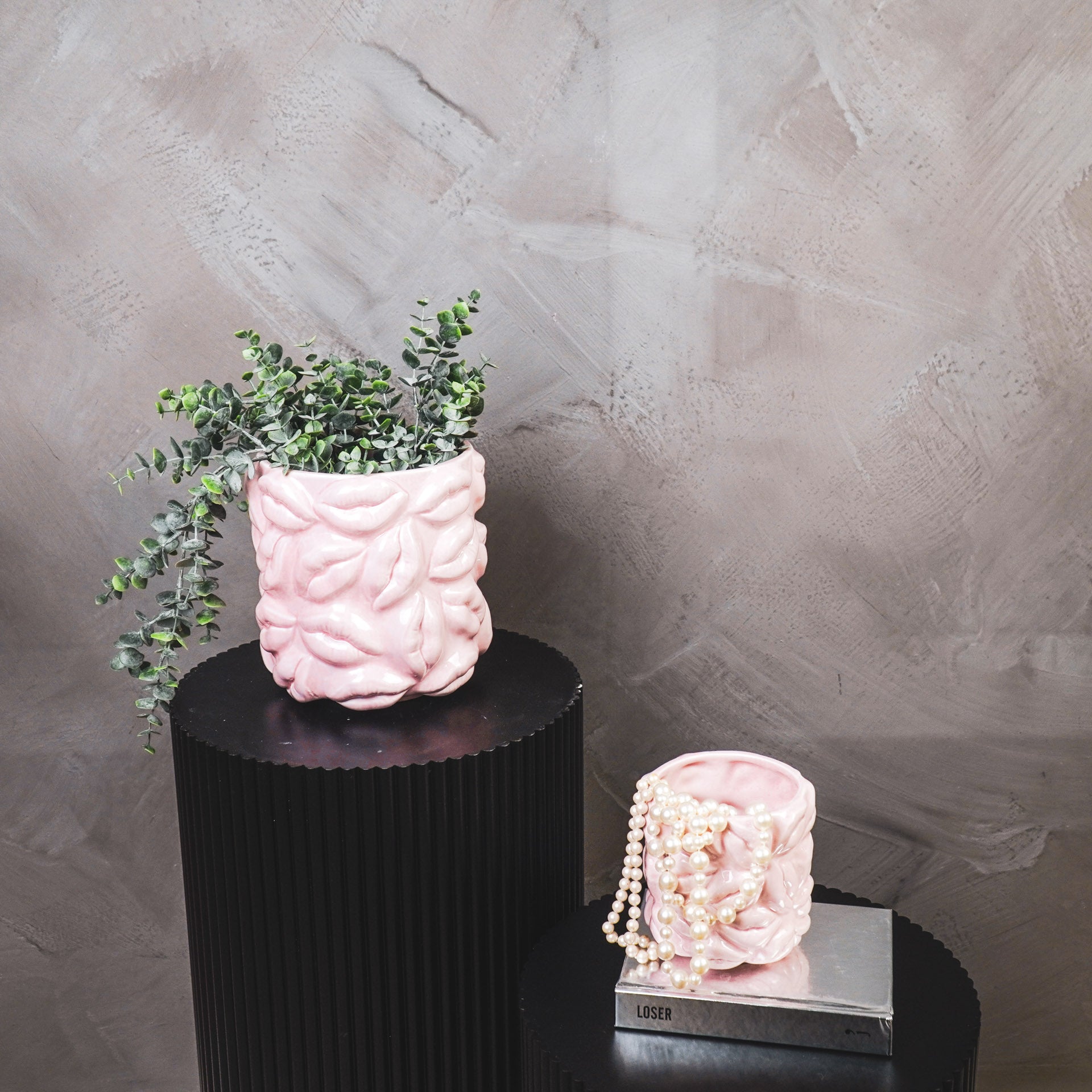 Pot - Planten Pot Lippen - Keramiek - Licht Roze -11x11x11,5cm
