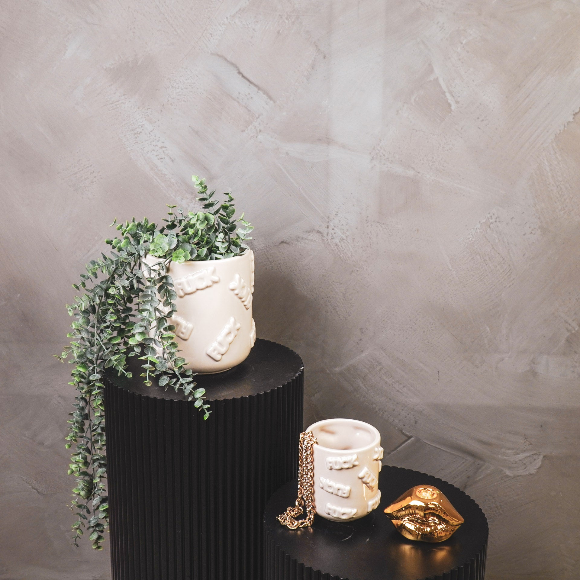 Pot - Planten Pot- Piemels - Keramiek - Zand - 17,5x17,5x17,5cm