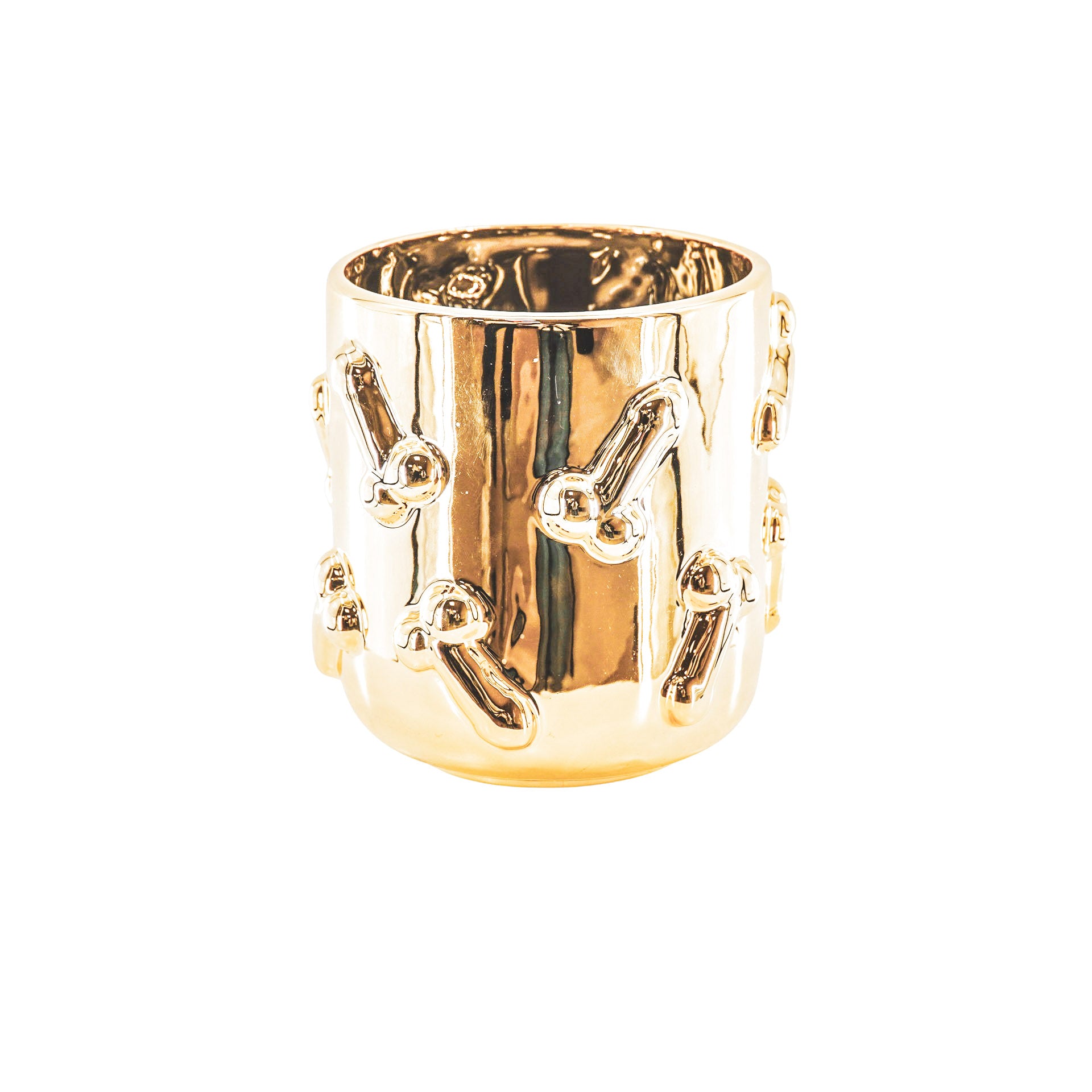 Pot - Planten Pot - Piemels - Keramiek - Goud - 17,5x17,5x17,5cm