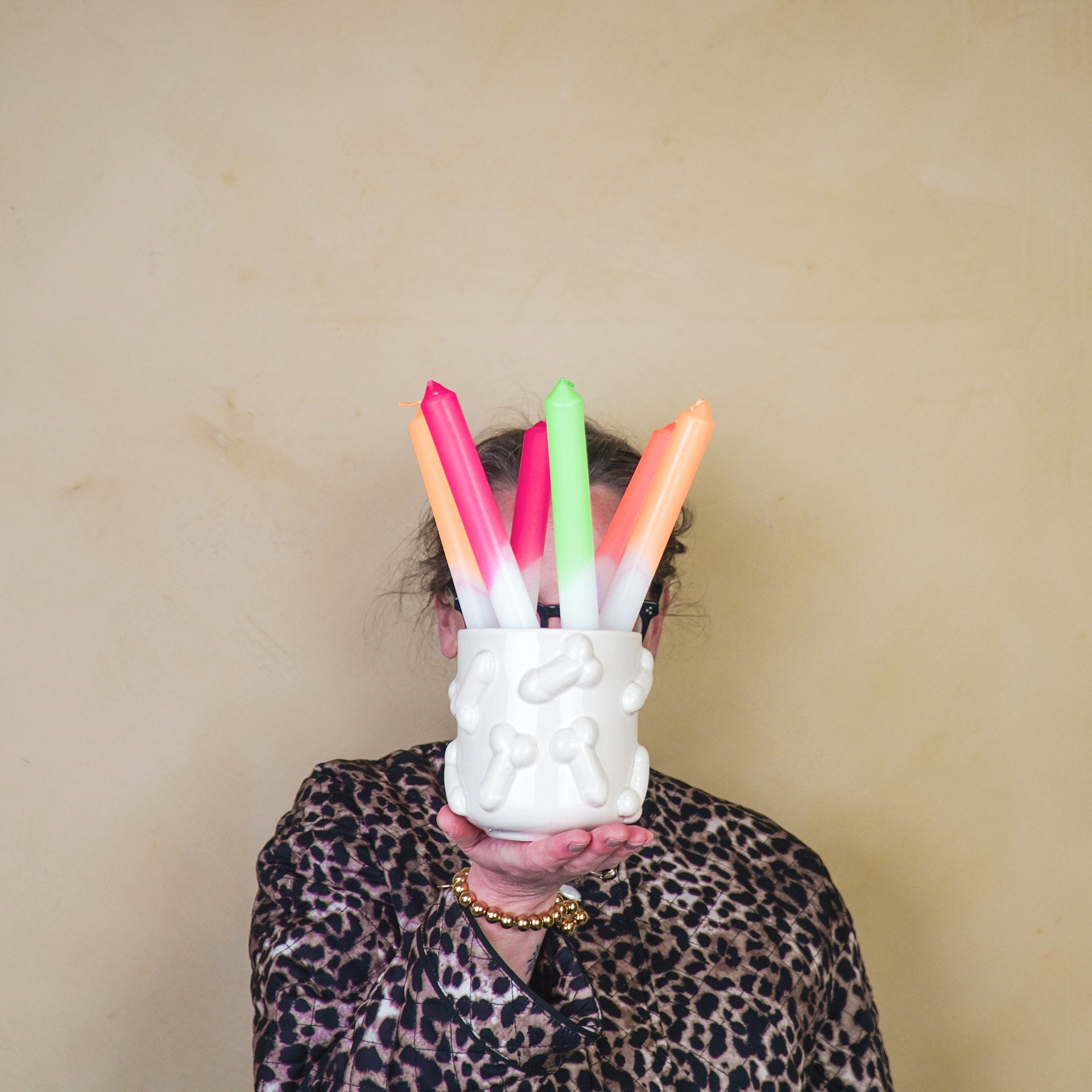 Pot - Planten Pot - Piemels - Keramiek - Zand - 11x11x11,5cm