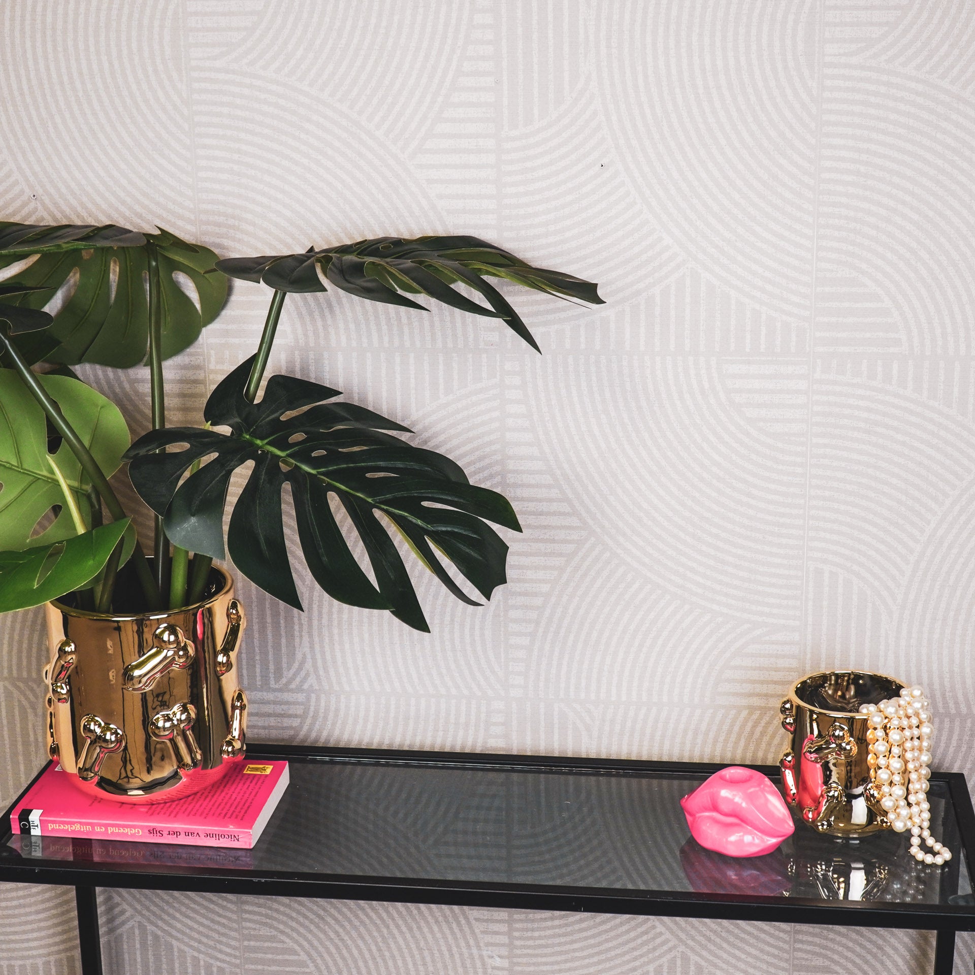 Pot - Planten Pot - Piemels - Keramiek - Goud -11x11x11,5cm