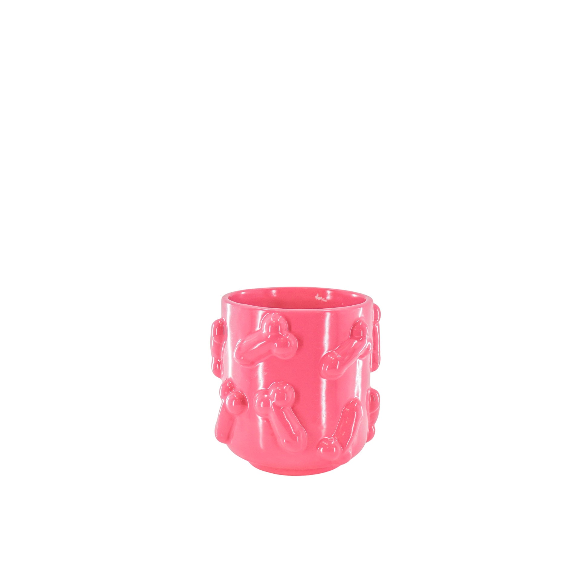 Pot - Planten Pot - Piemels - Keramiek -Fluor Roze -11x11x11,5cm