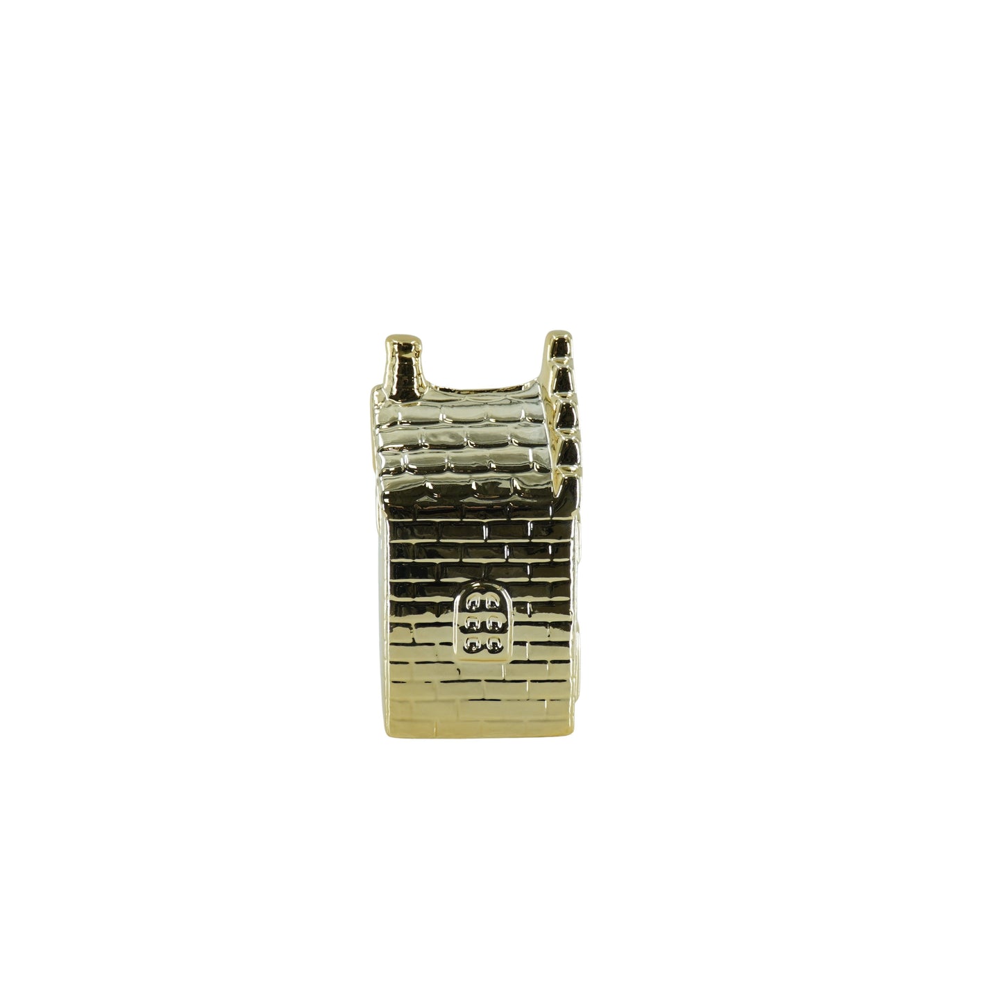 Ornament- Spaarpot Huis - Keramiek-Goud- 7x7x13cm