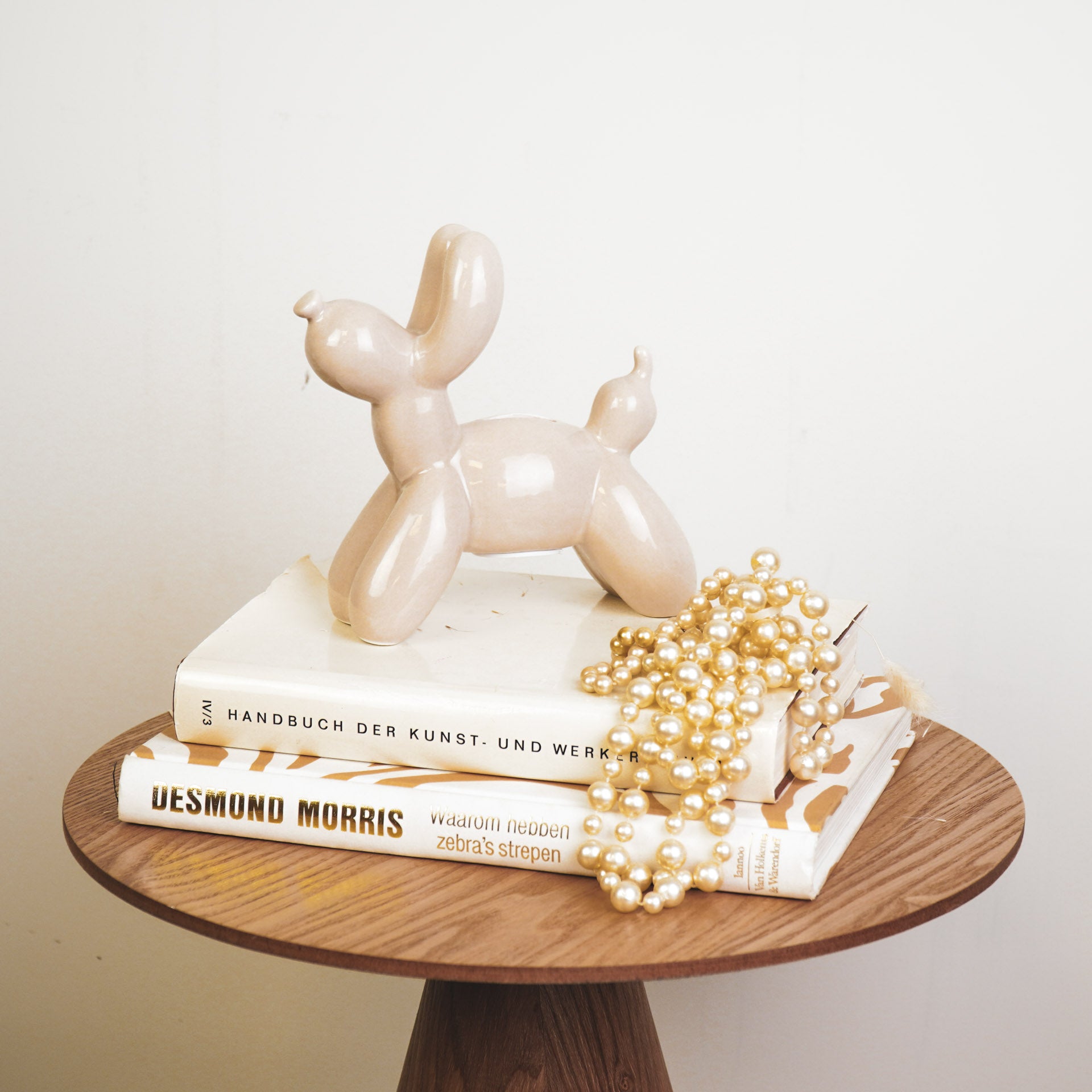 Ornament- Spaarpot Ballon Hond - Keramiek- Zand-17x7x17cm