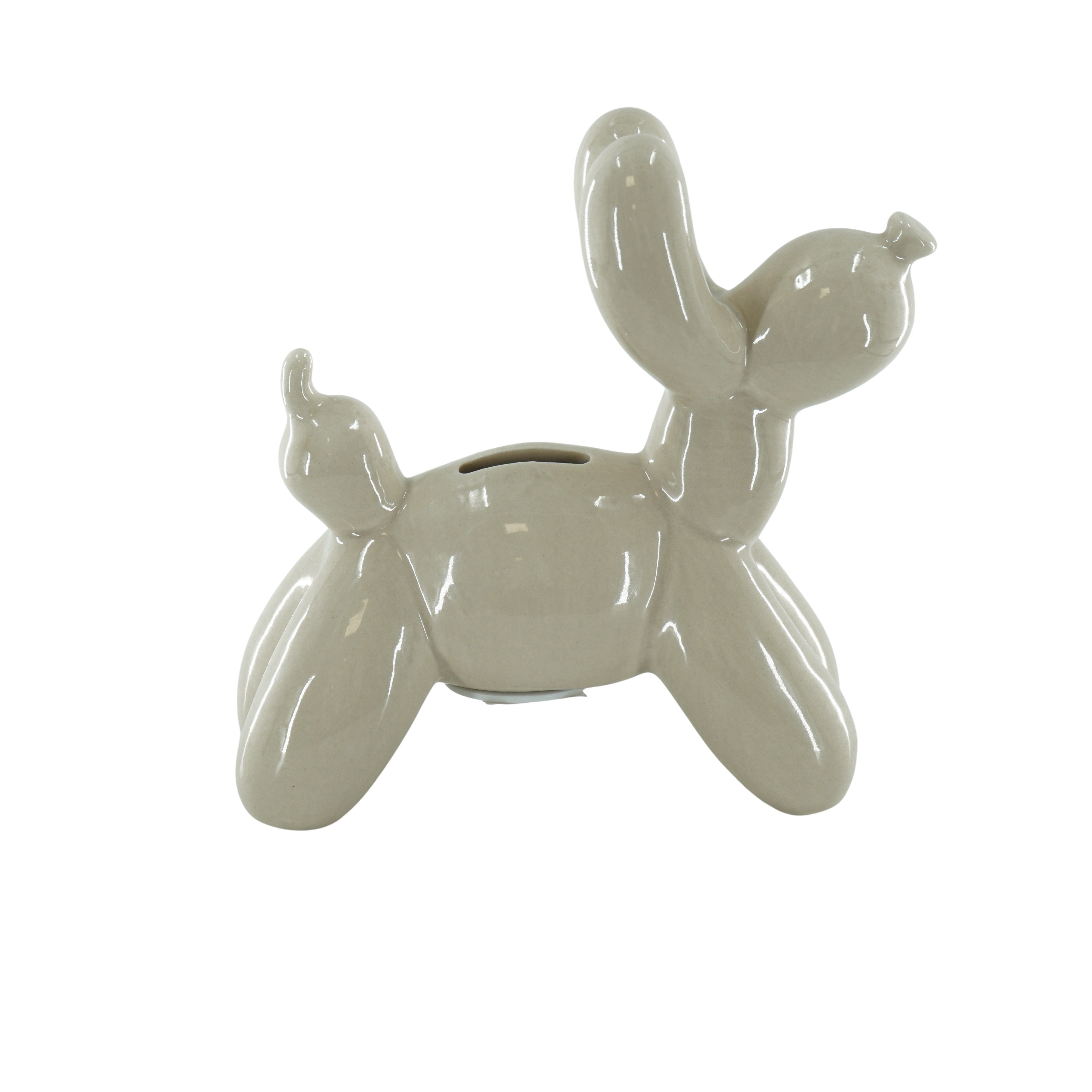 Ornament- Spaarpot Ballon Hond - Keramiek- Zand-17x7x17cm