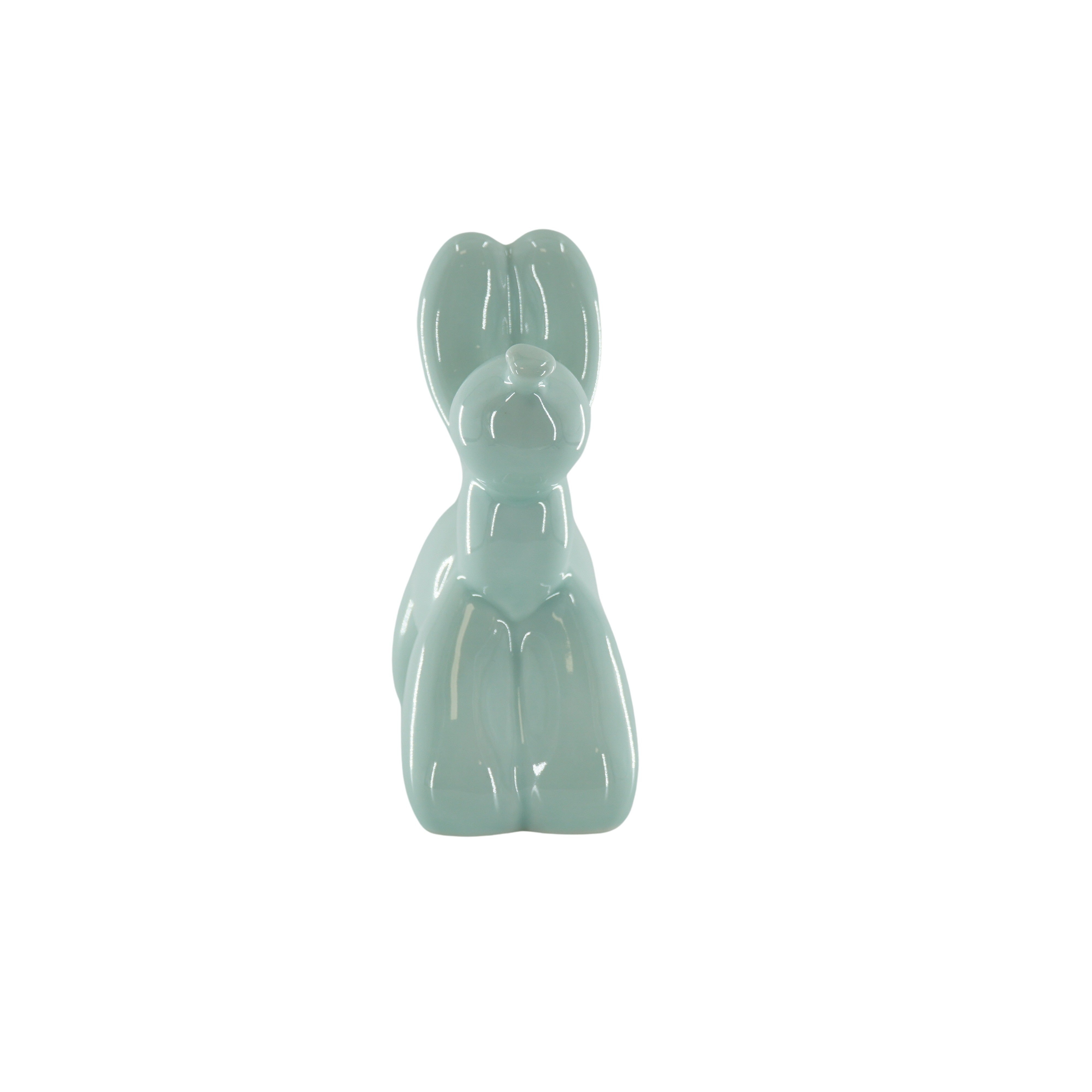Ornament- Spaarpot Ballon Hond - Keramiek- Mintgroen-17x7x17cm