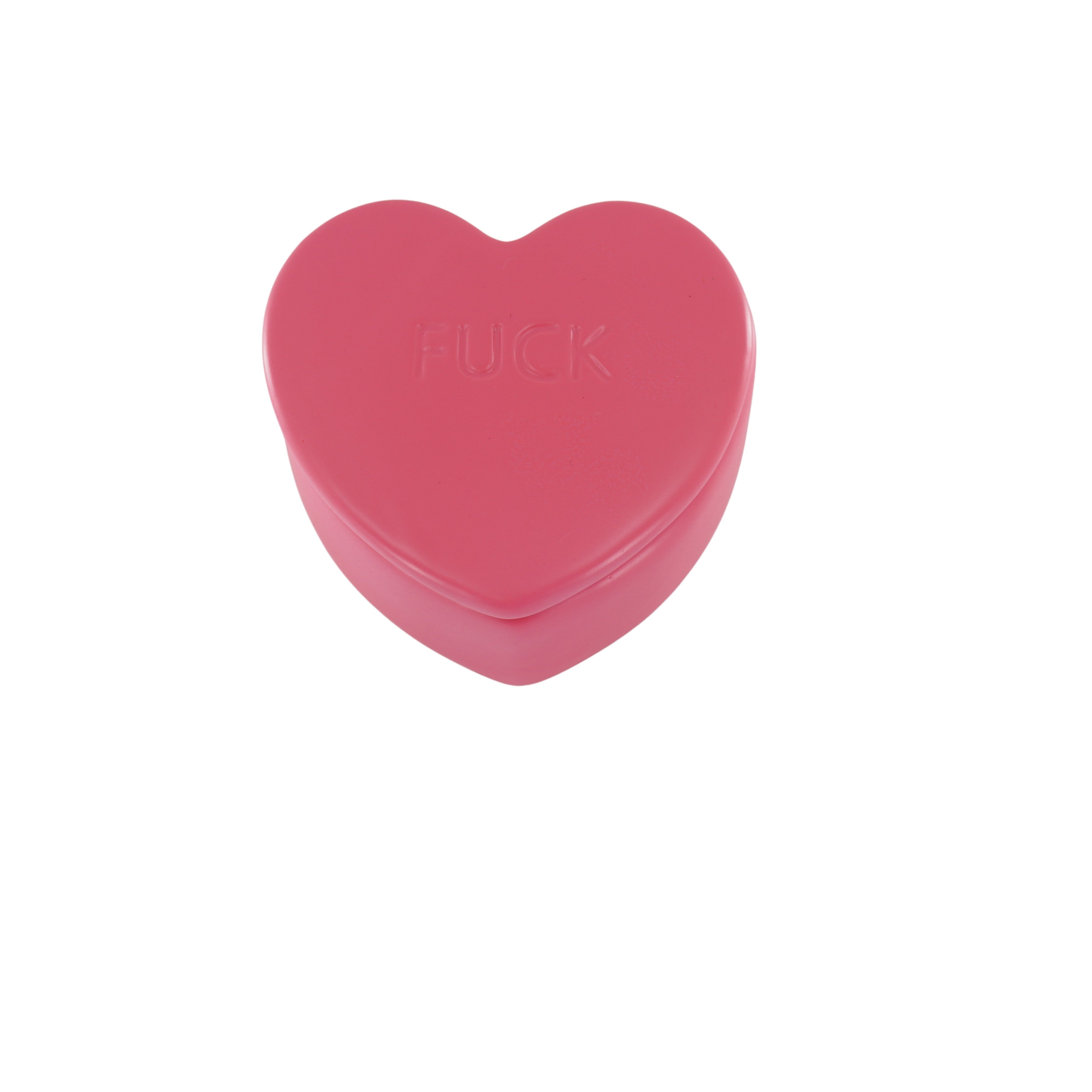 Sierpotje- Snoephart 'FUCK'- Keramiek- Fluor Roze- 12x11,5x6cm