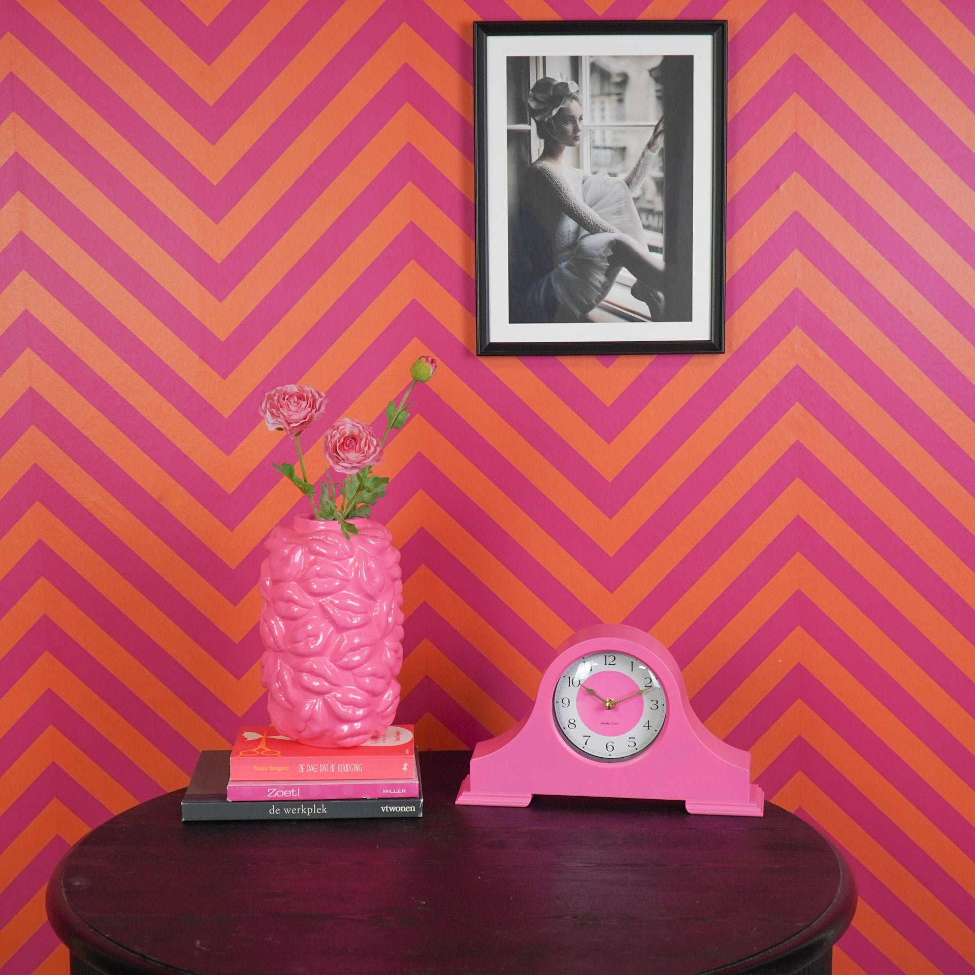 Klok- Mantel Klok- Roze - 36x8,5x20 cm
