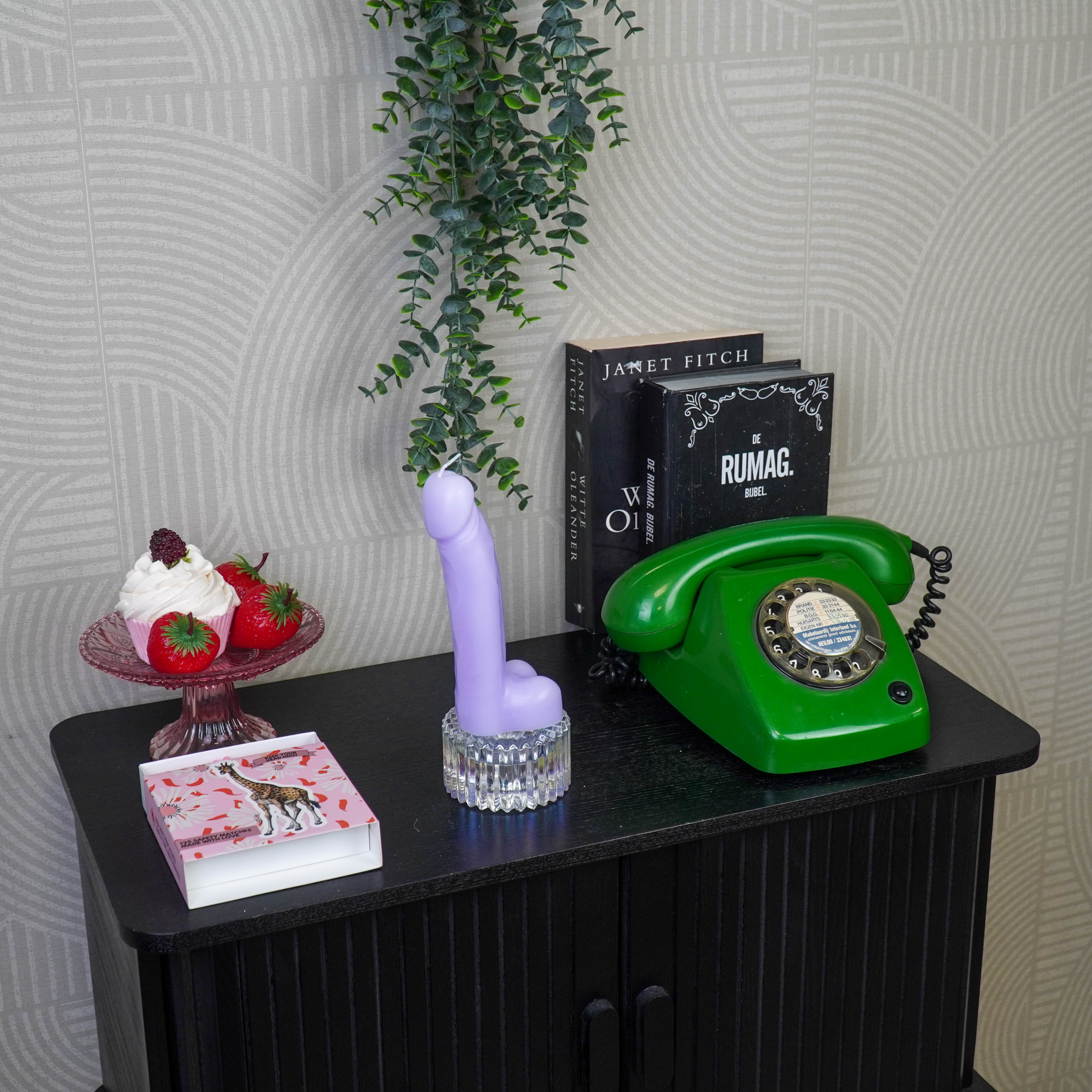 Kaars - Piemel - Wax - Lila - 160gram - 7x5,5x17cm