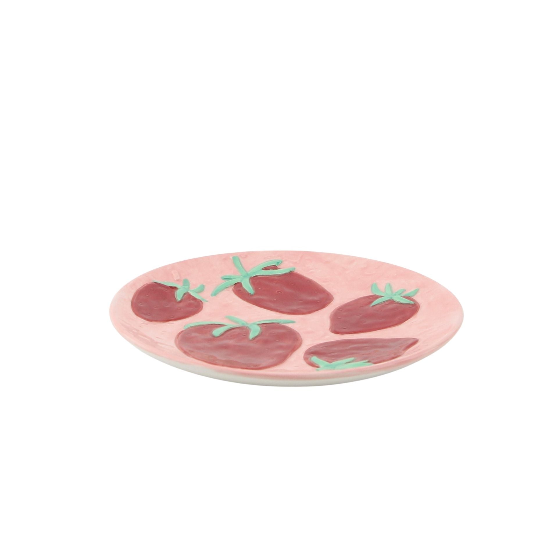 Decobord - Aardbei - Dolomiet - Roze/ Rood - 17,5x17,5x2cm