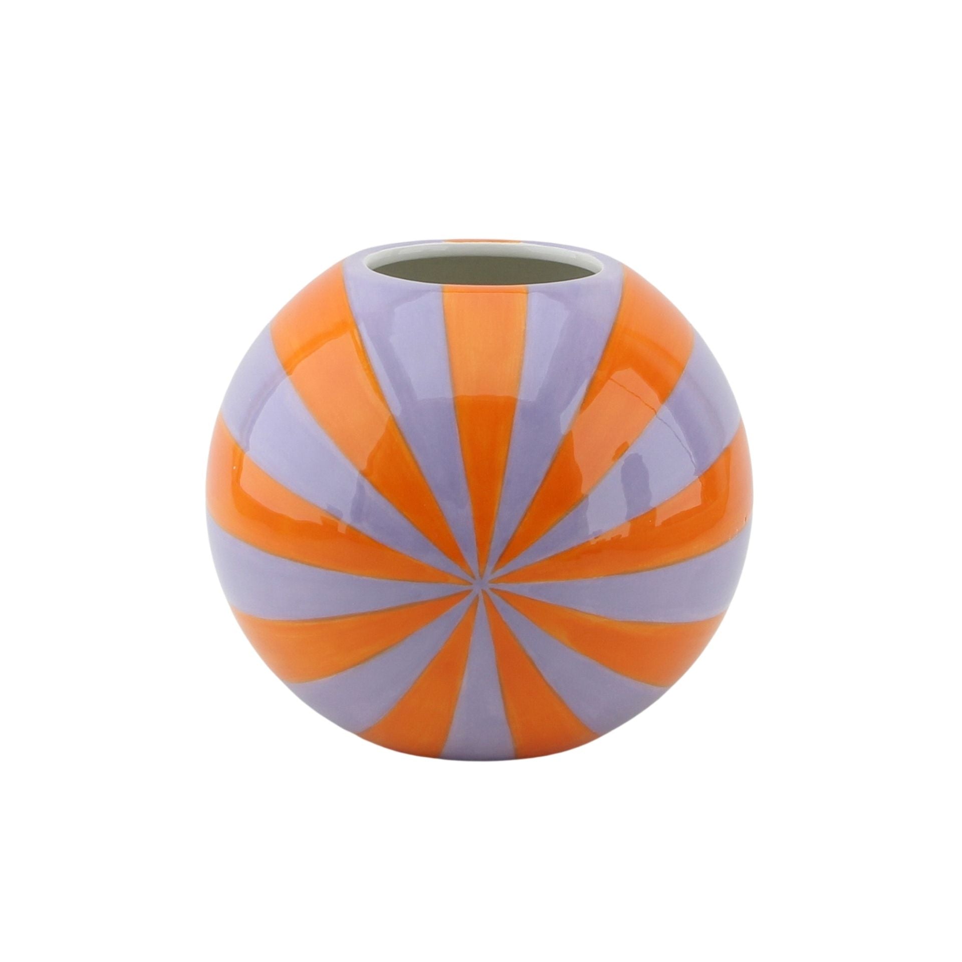 Vaas - Bloemenvaas Swirl - Dolomiet - Oranje/Lila - 20x20x17cm
