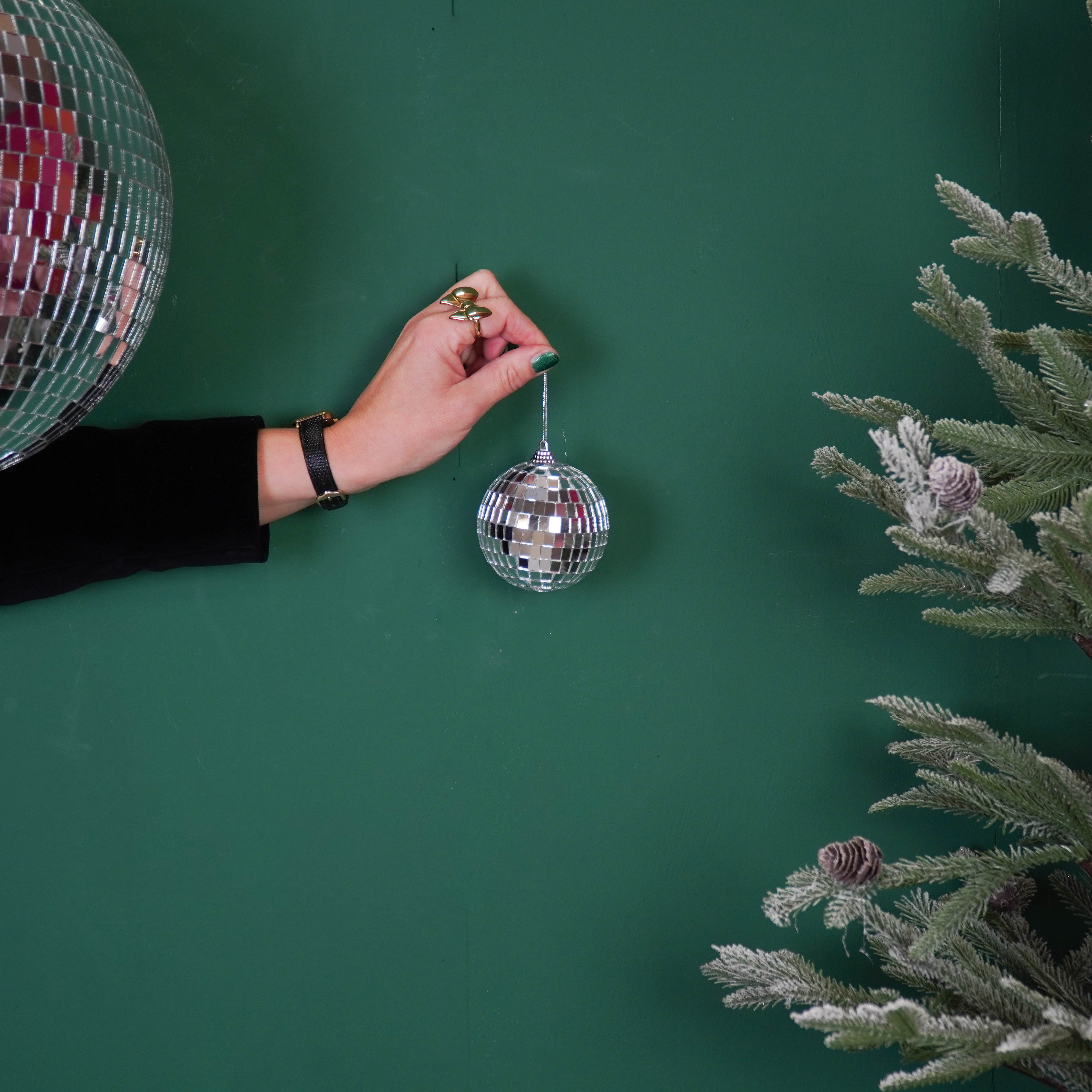 Kerstversiering - Kersthanger - Discobal - Foam - Zilver - 8x8x8cm