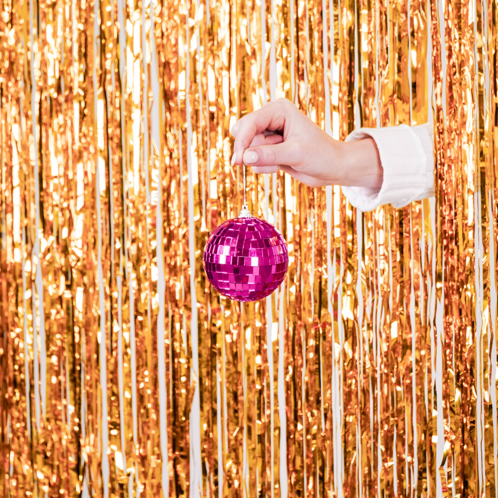 Kerstversiering - Kersthanger - Discobal - Foam - Roze - 10x10x10cm