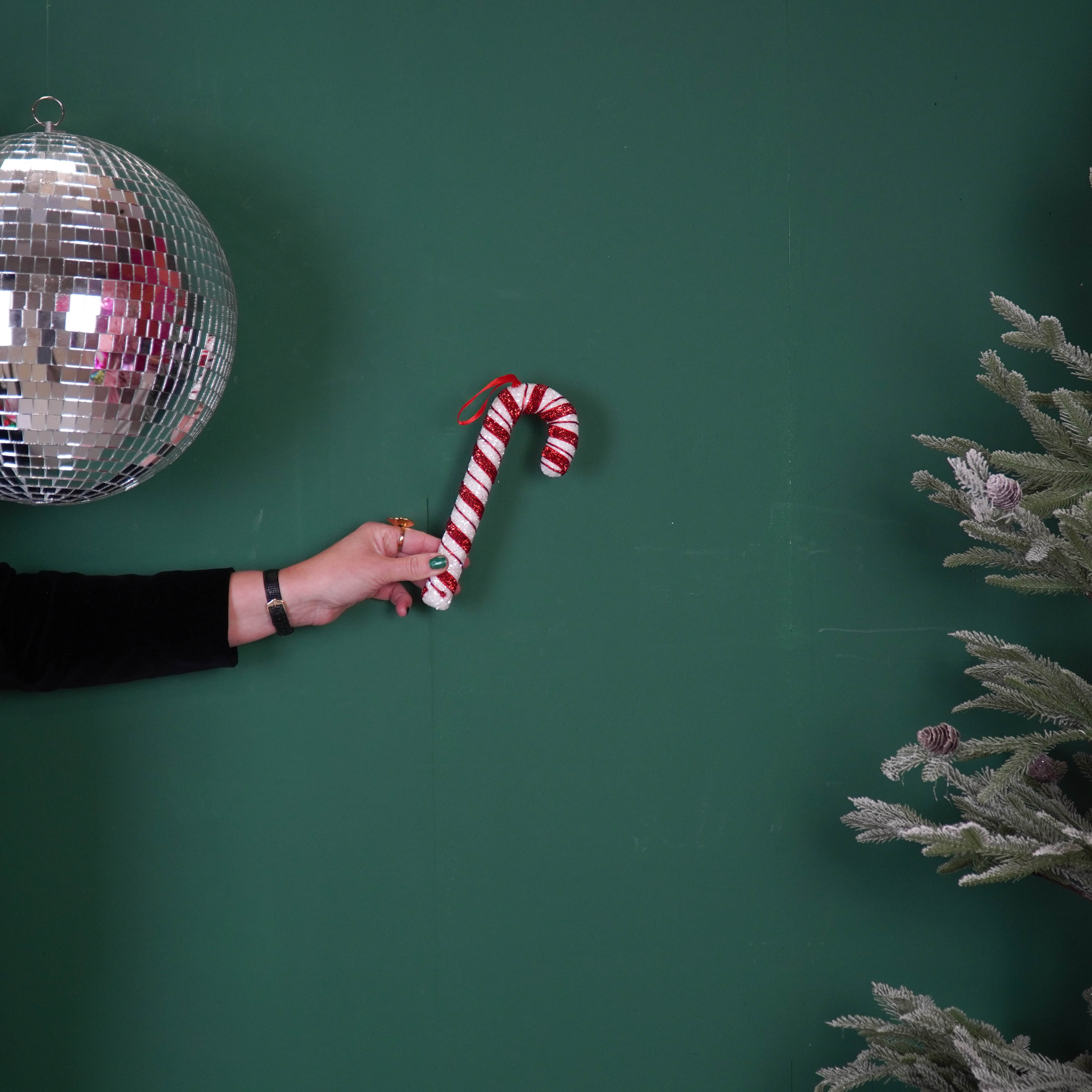 Kerstversiering - Zuurstok - Wit/ Rood - Foam - 21 cm