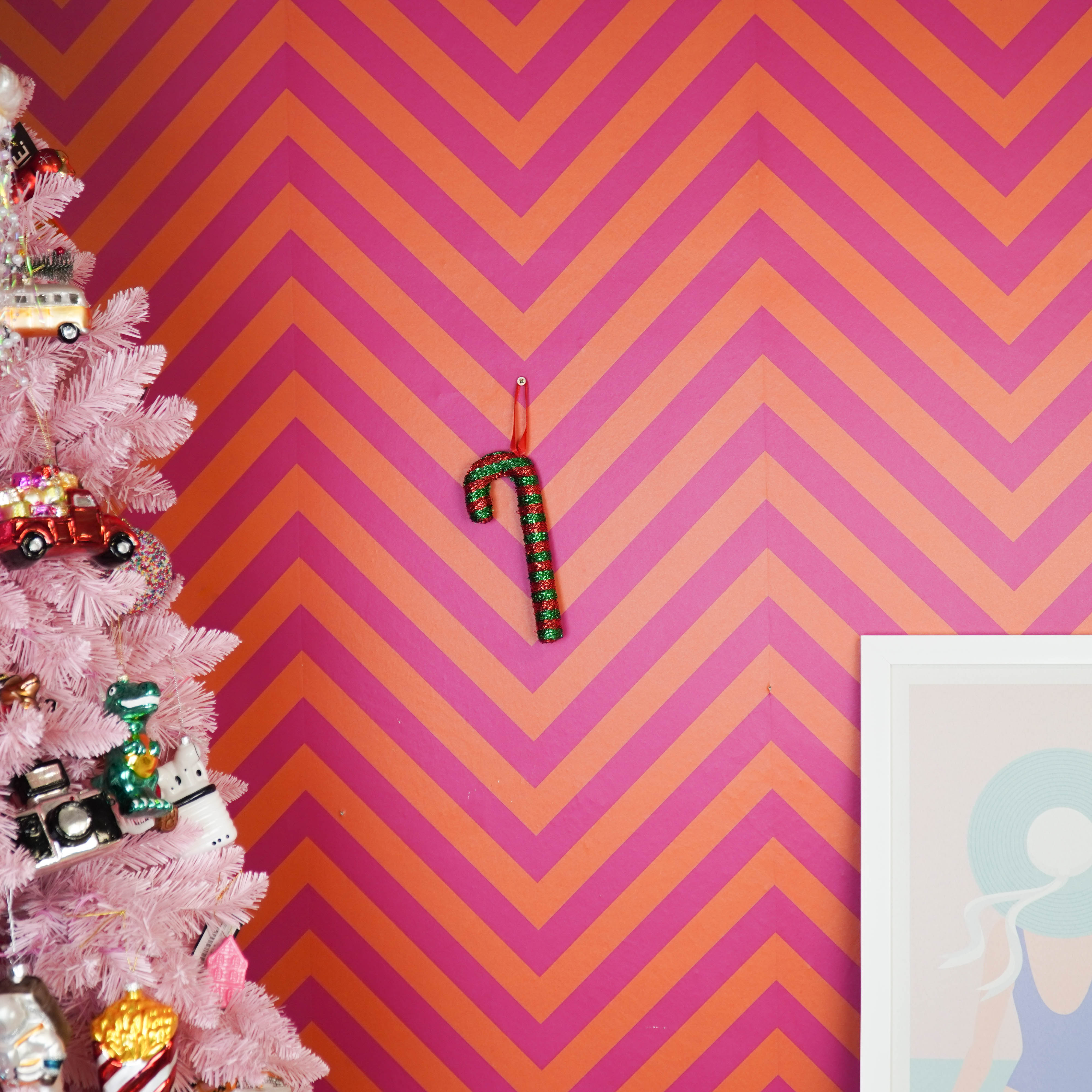 Kerstversiering - Zuurstok - Groen/ Rood - Foam - 21 cm