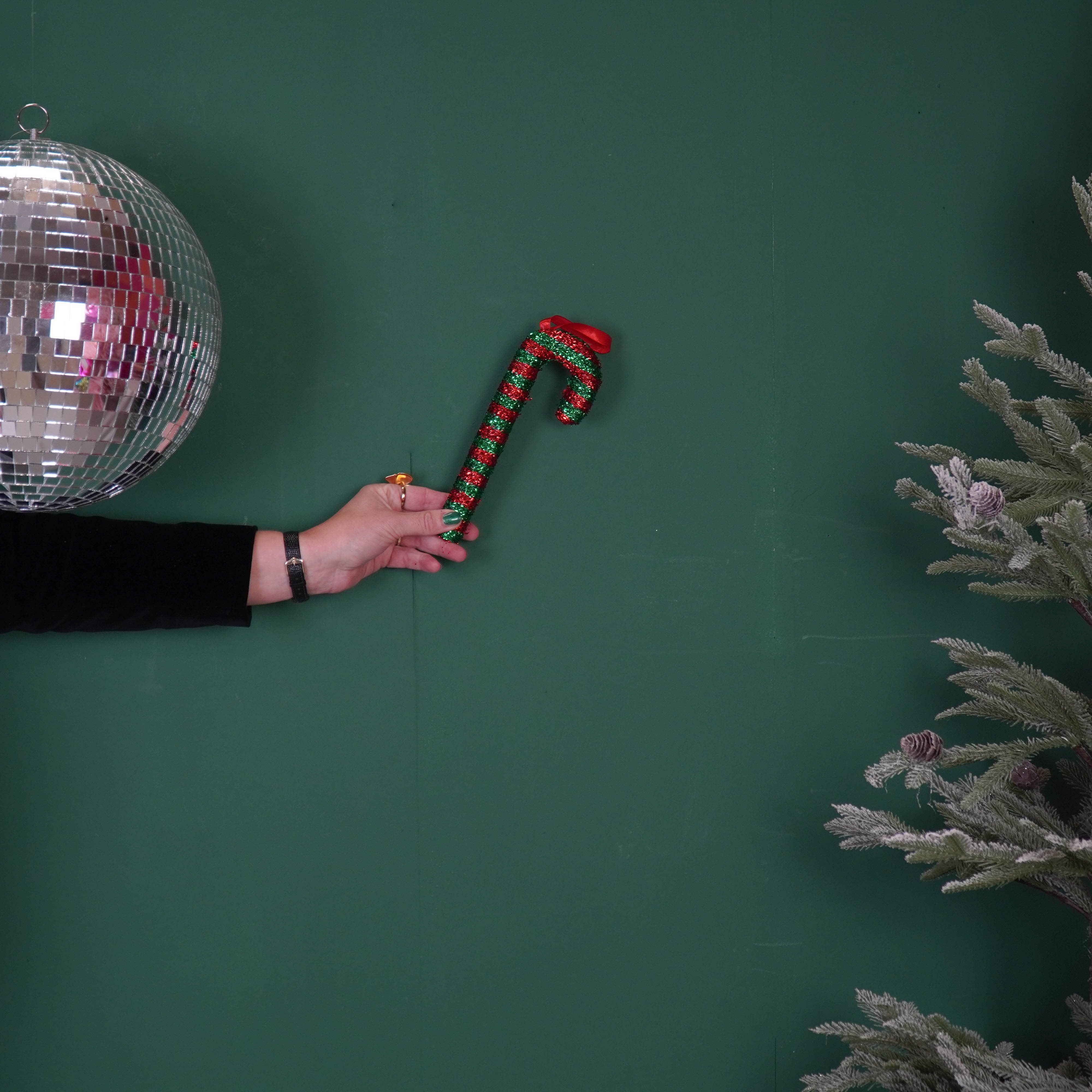 Kerstversiering - Zuurstok - Groen/ Rood - Foam - 21 cm