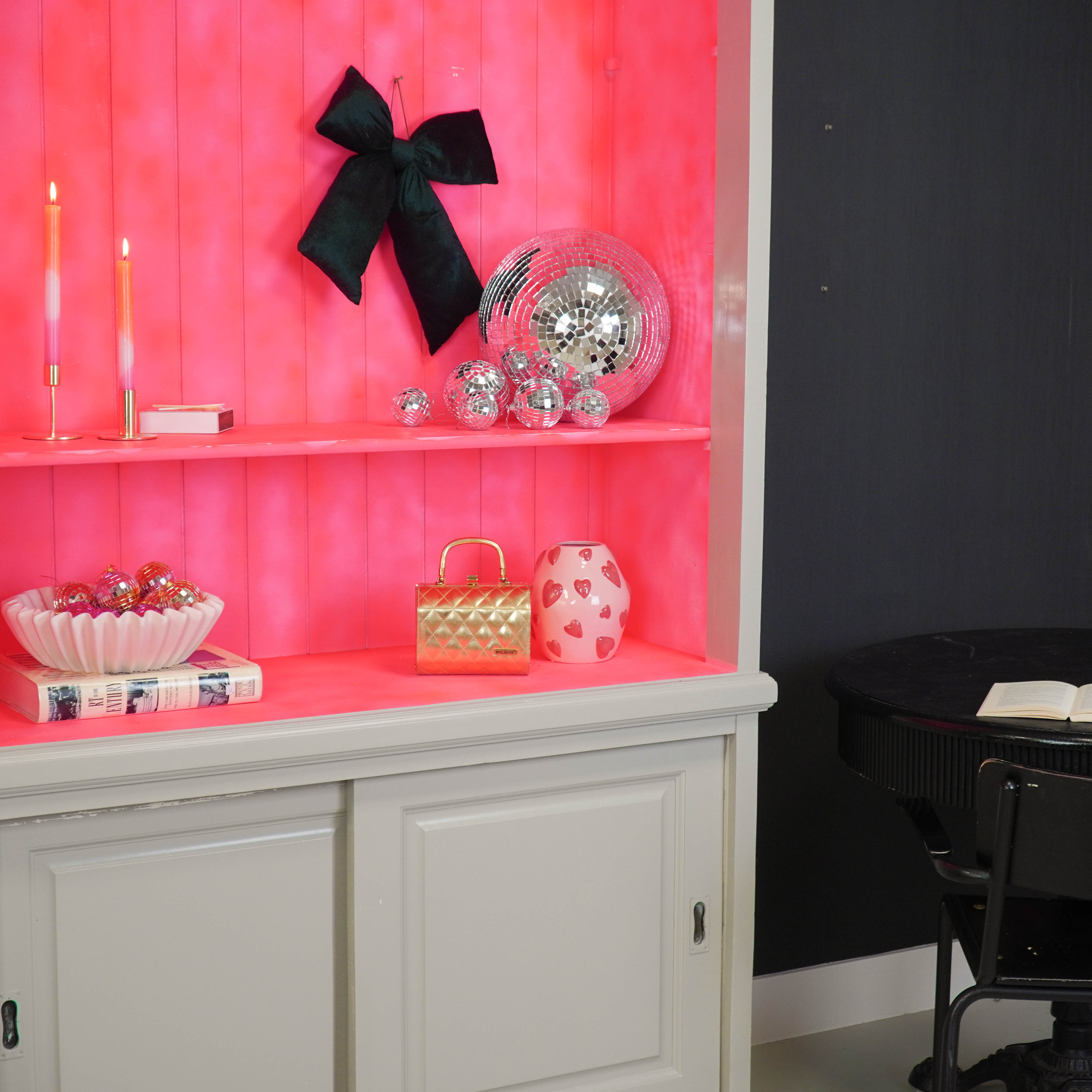 Kerst Decoratie - Strik - Stof - Groen Fluweelachtig - 32x40cm