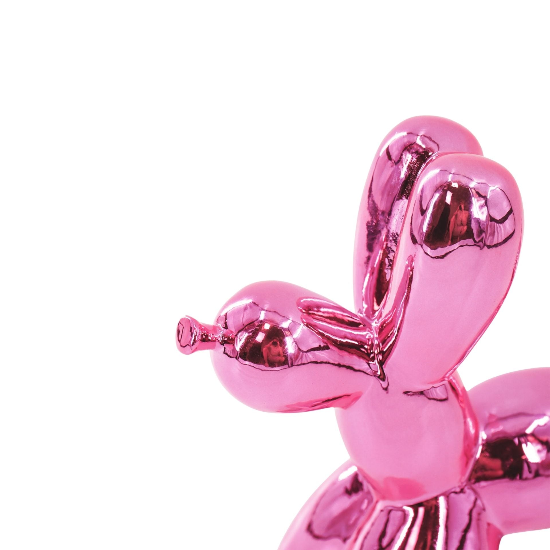 Ornament- Ballon Hond Beeld- Keramiek- Metallic Roze - 20x9x19 cm
