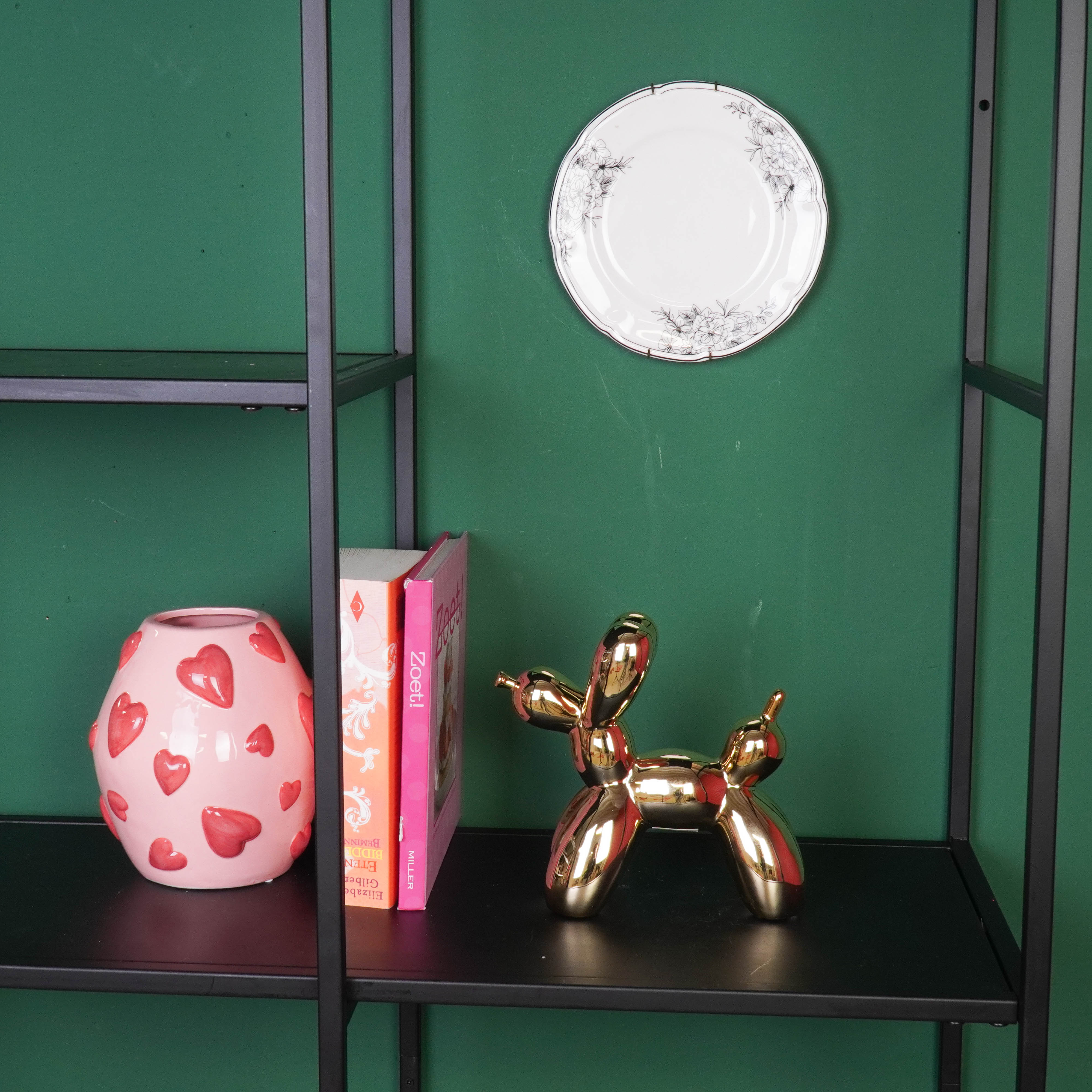 Ornament- Ballon Hond Beeld- Keramiek-Goud- 20x9x19 cm