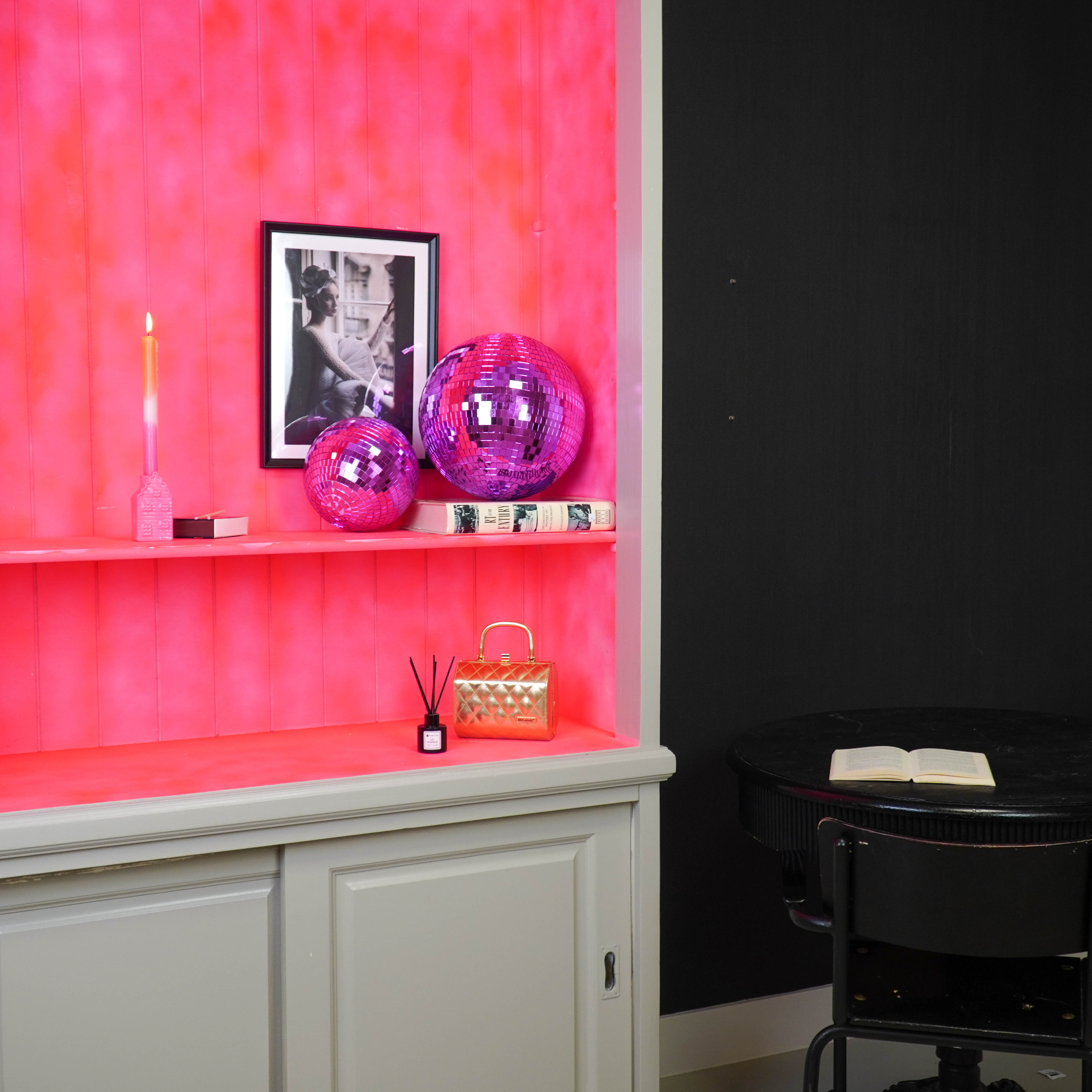 Kerstversiering - Kersthanger - Discobal - Foam - Roze - 20x20x20cm