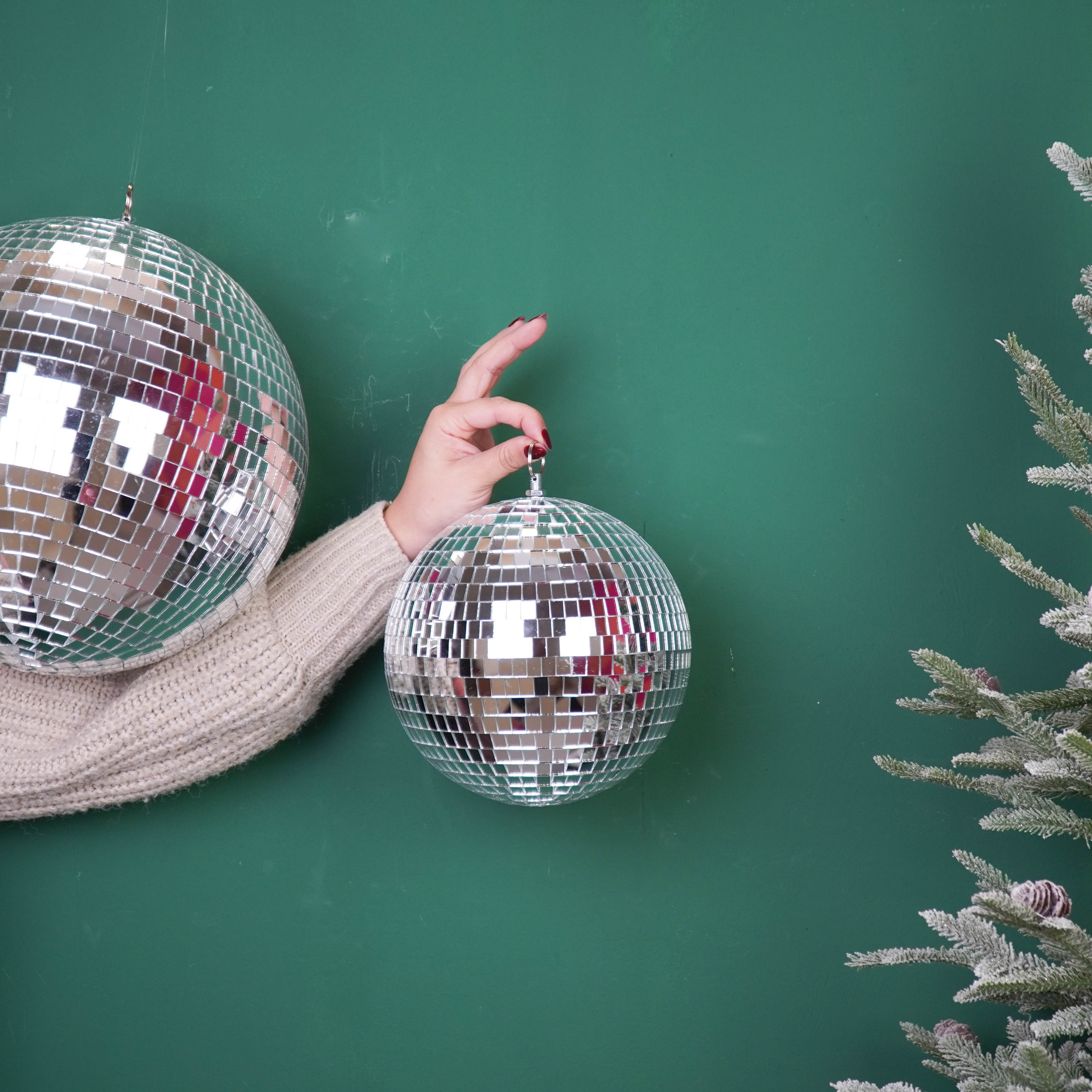 Kerstversiering - Kersthanger - Discobal - Foam - Zilver - 20x20x20cm