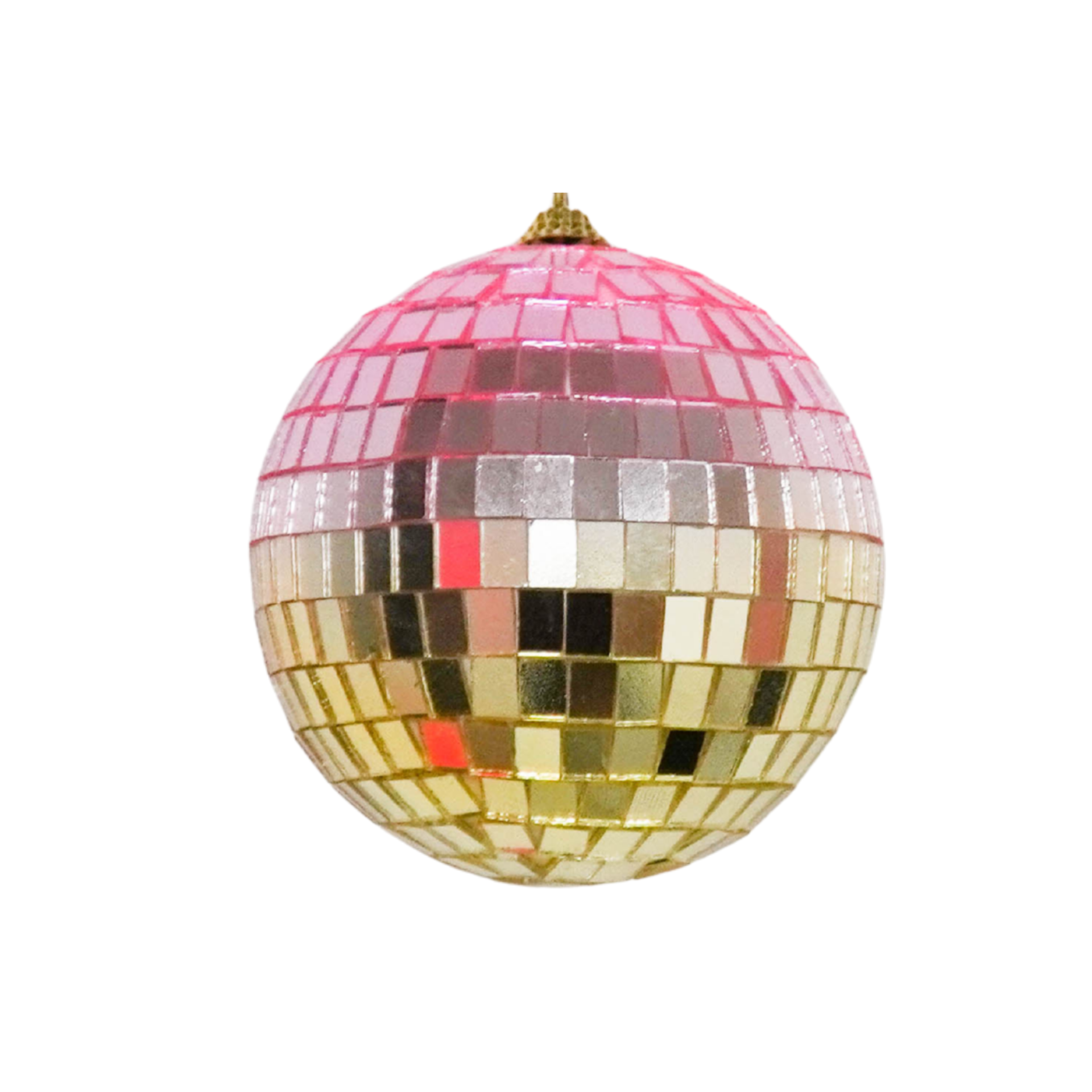 Kerstversiering - Kersthanger - Discobal - Foam - Roze/Goud - 30x30x30cm
