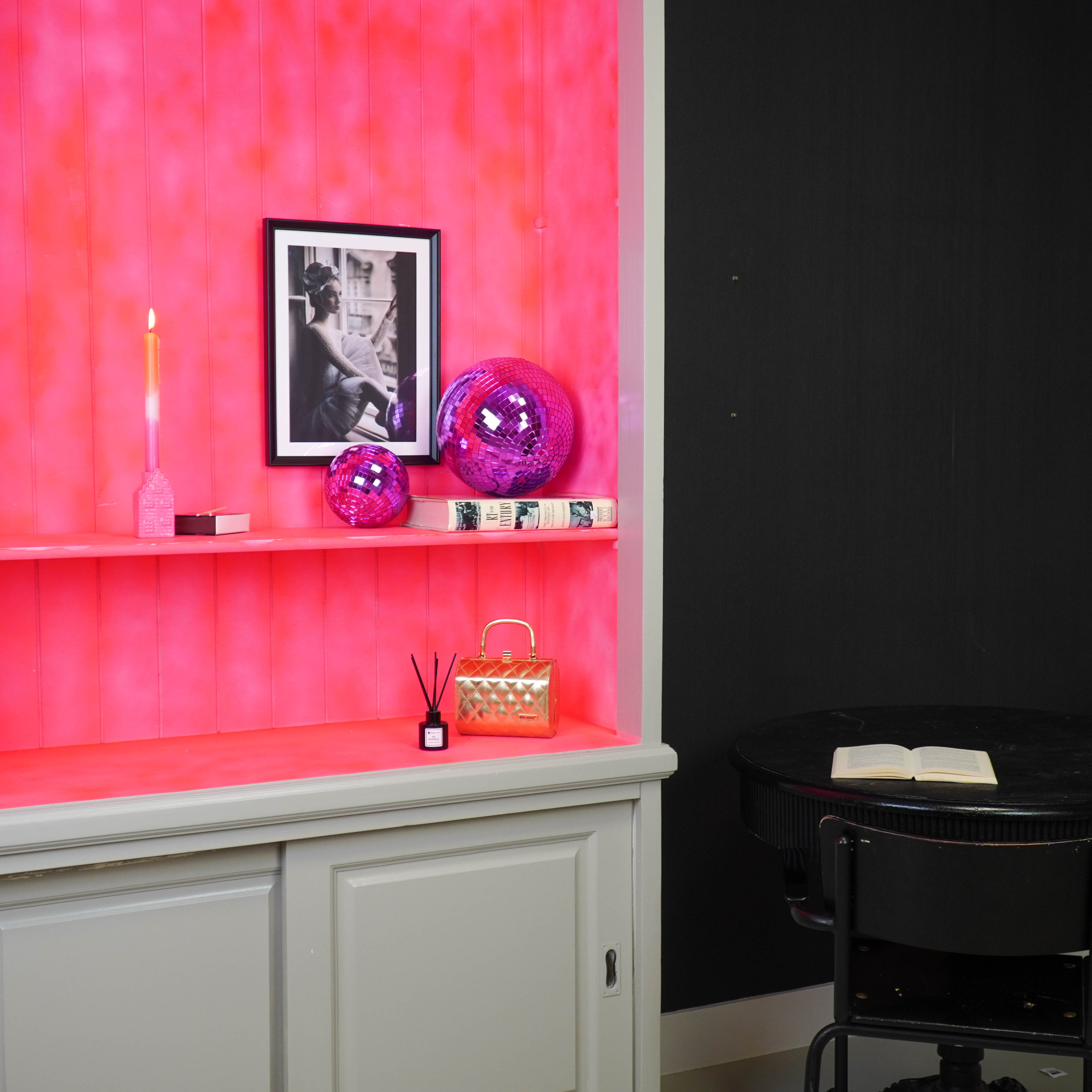 Kerstversiering - Kersthanger - Discobal - Foam - Roze - 25x25x25cm