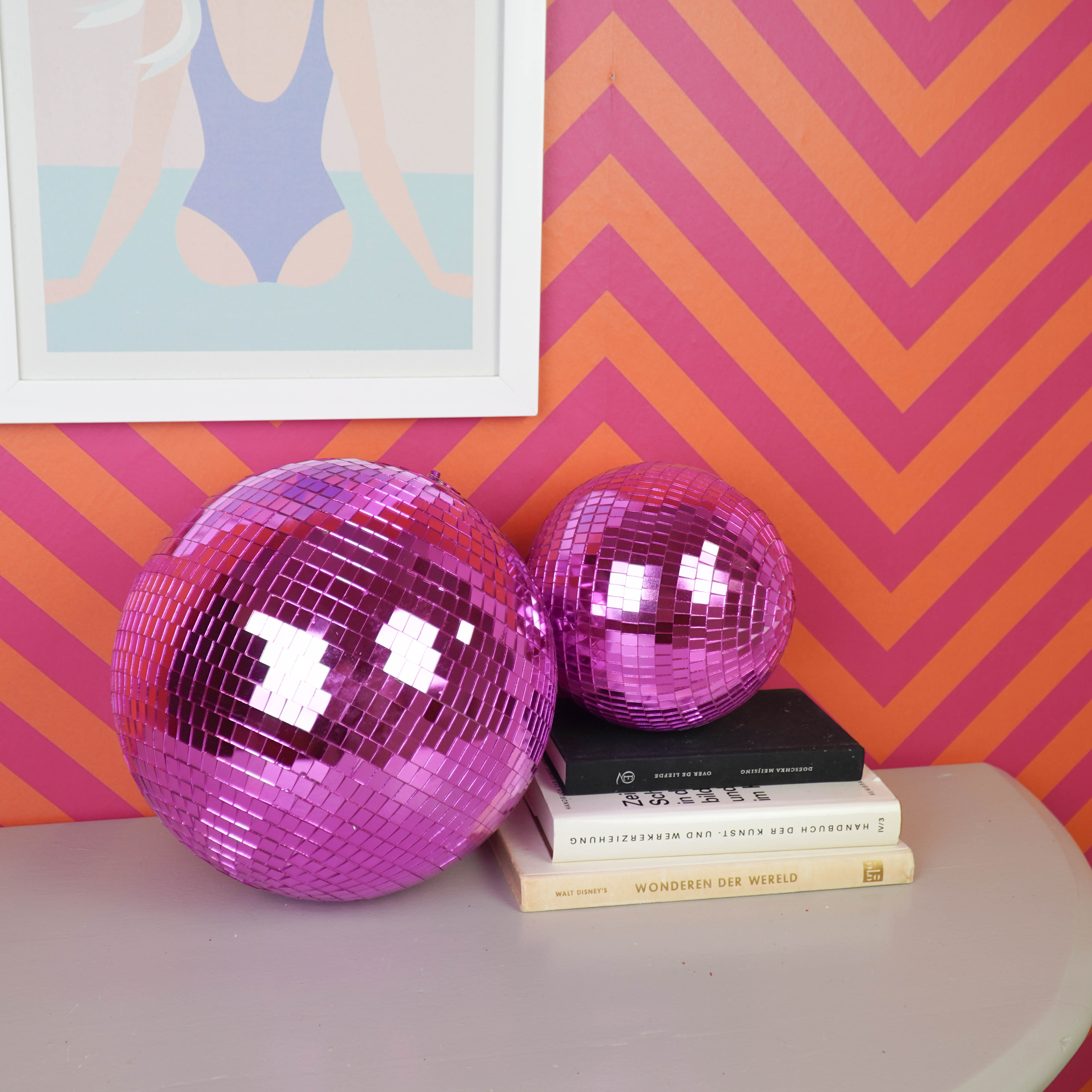 Kerstversiering - Kersthanger - Discobal - Foam - Roze - 30x30x30cm