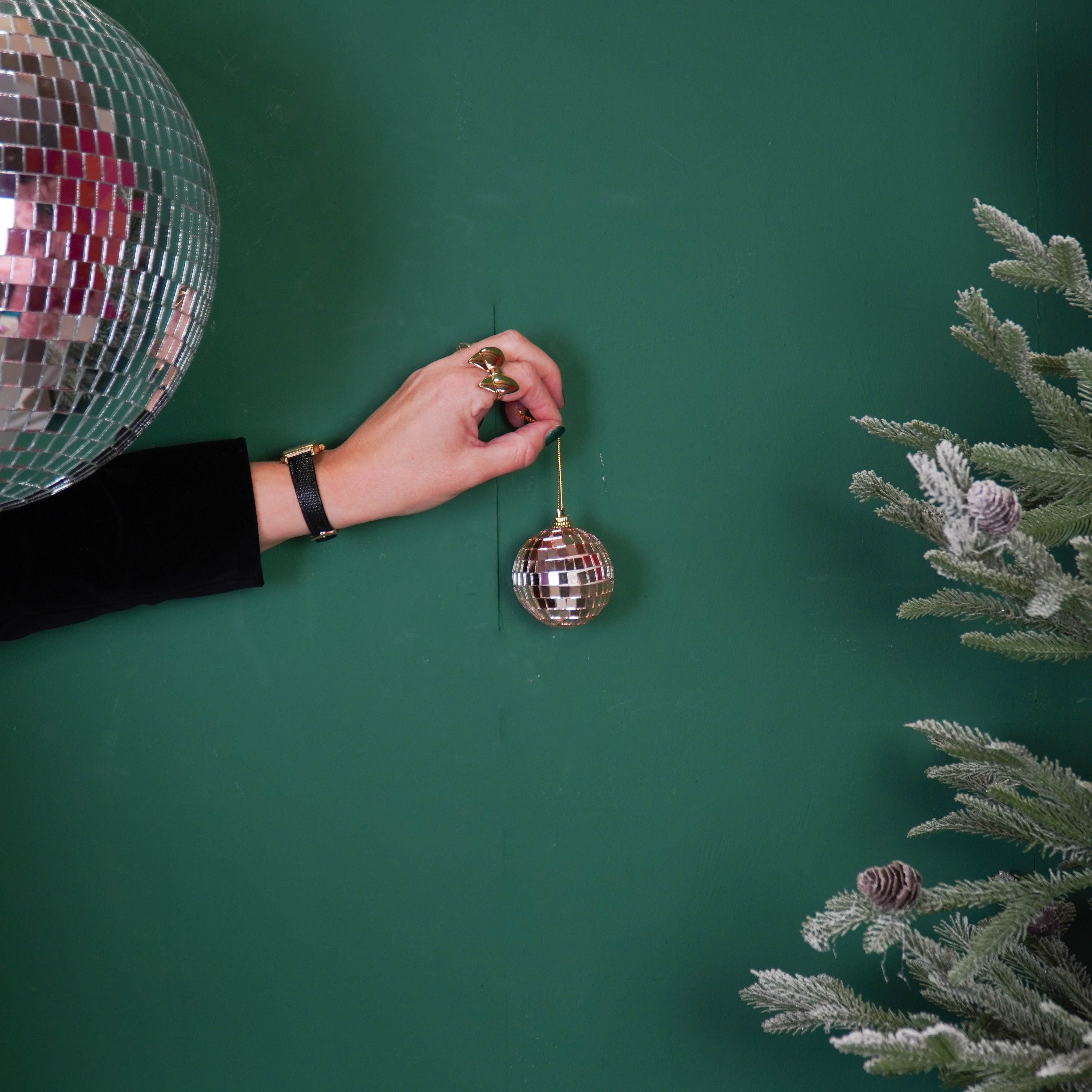 Kerstversiering - Kersthanger - Discobal - Foam - Set van 6 - Goud - 6x6x6cm