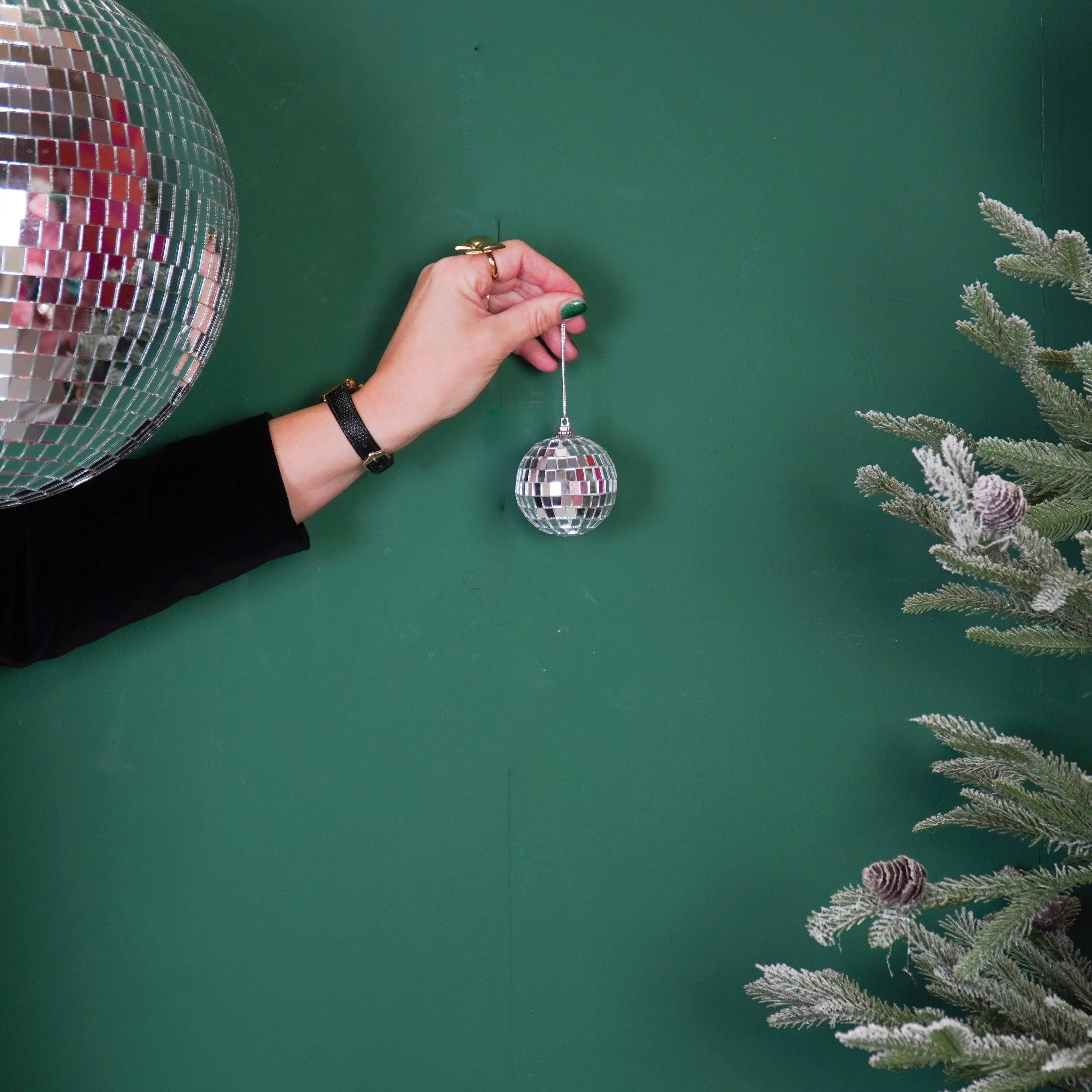 Kerstversiering - Kersthanger - Discobal - Foam - Set van 6 - Zilver - 6x6x6cm