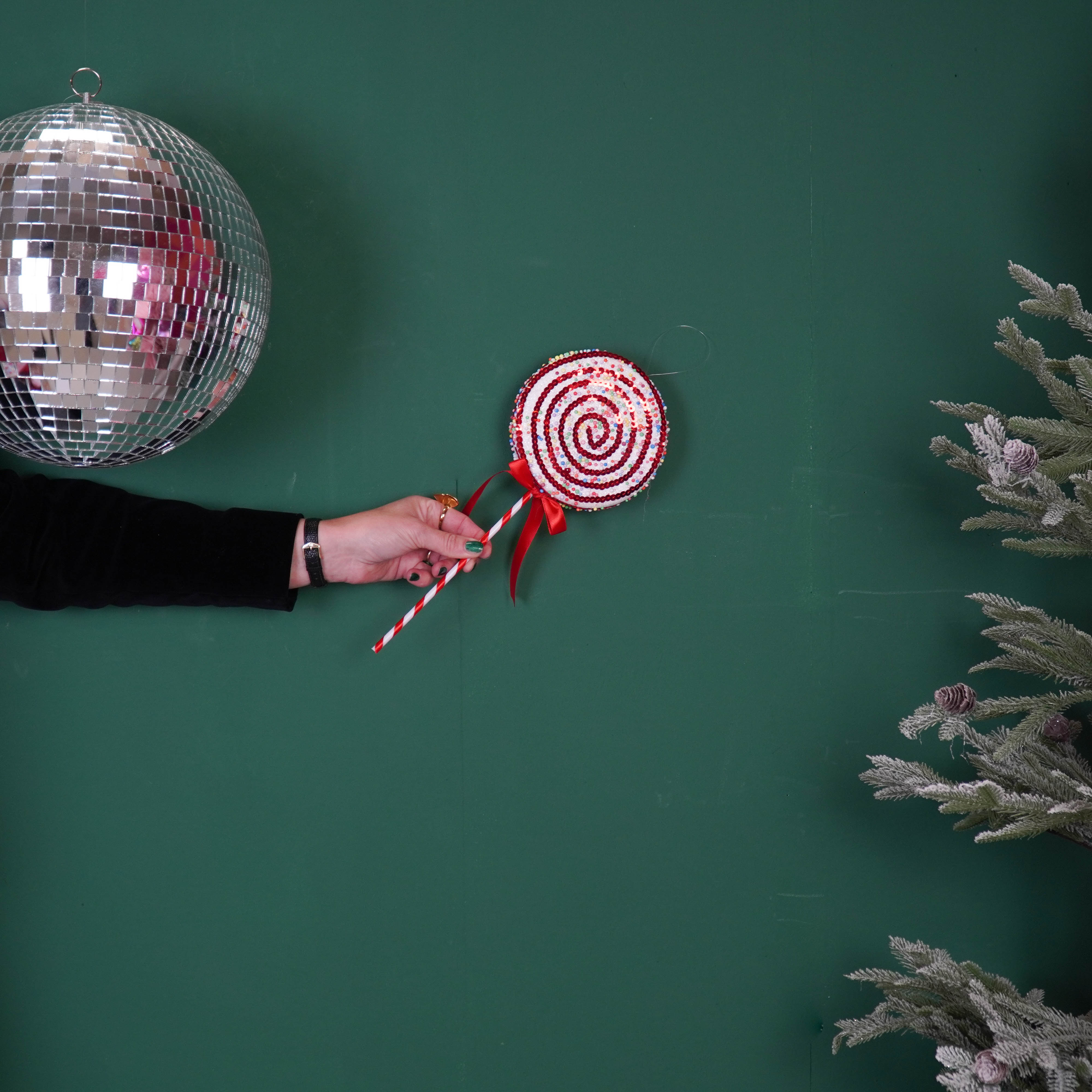 Kerstversiering - Lolly - Rood/ Wit/ Swirl - Foam - 25x63cm