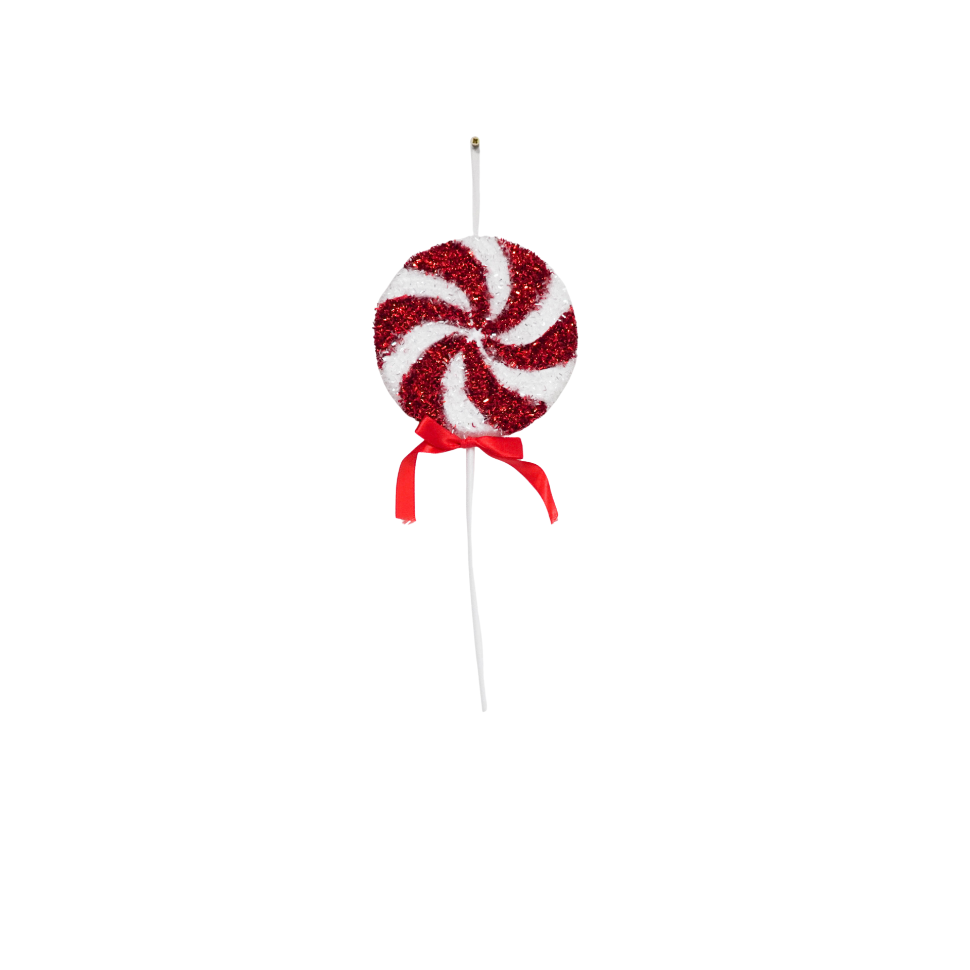Kerstversiering - Glitter Lolly - Rood/Wit - Foam - 15x35cm