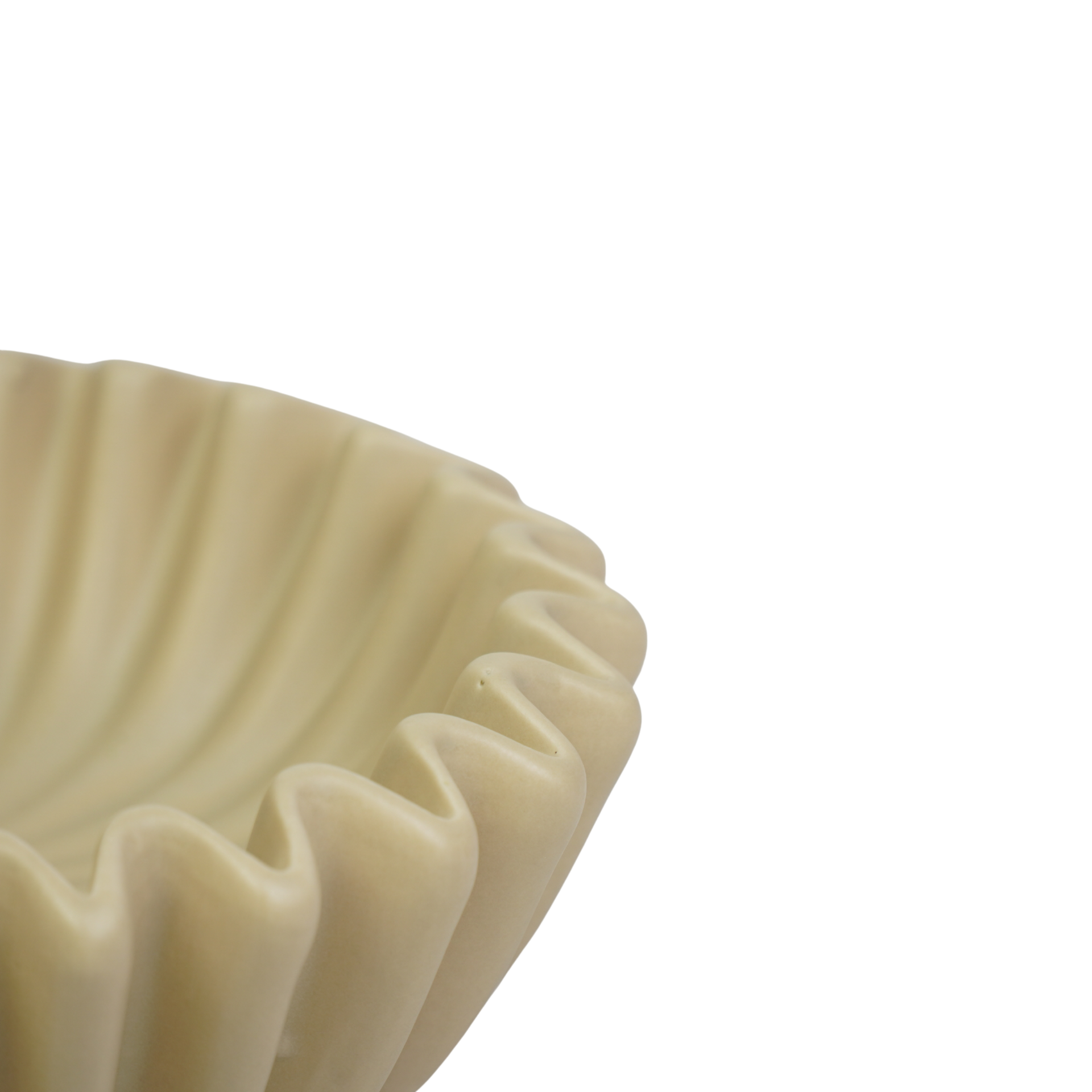 Schaal- Plissé Schaal- Keramiek- Zand 29,5x29,5x9cm