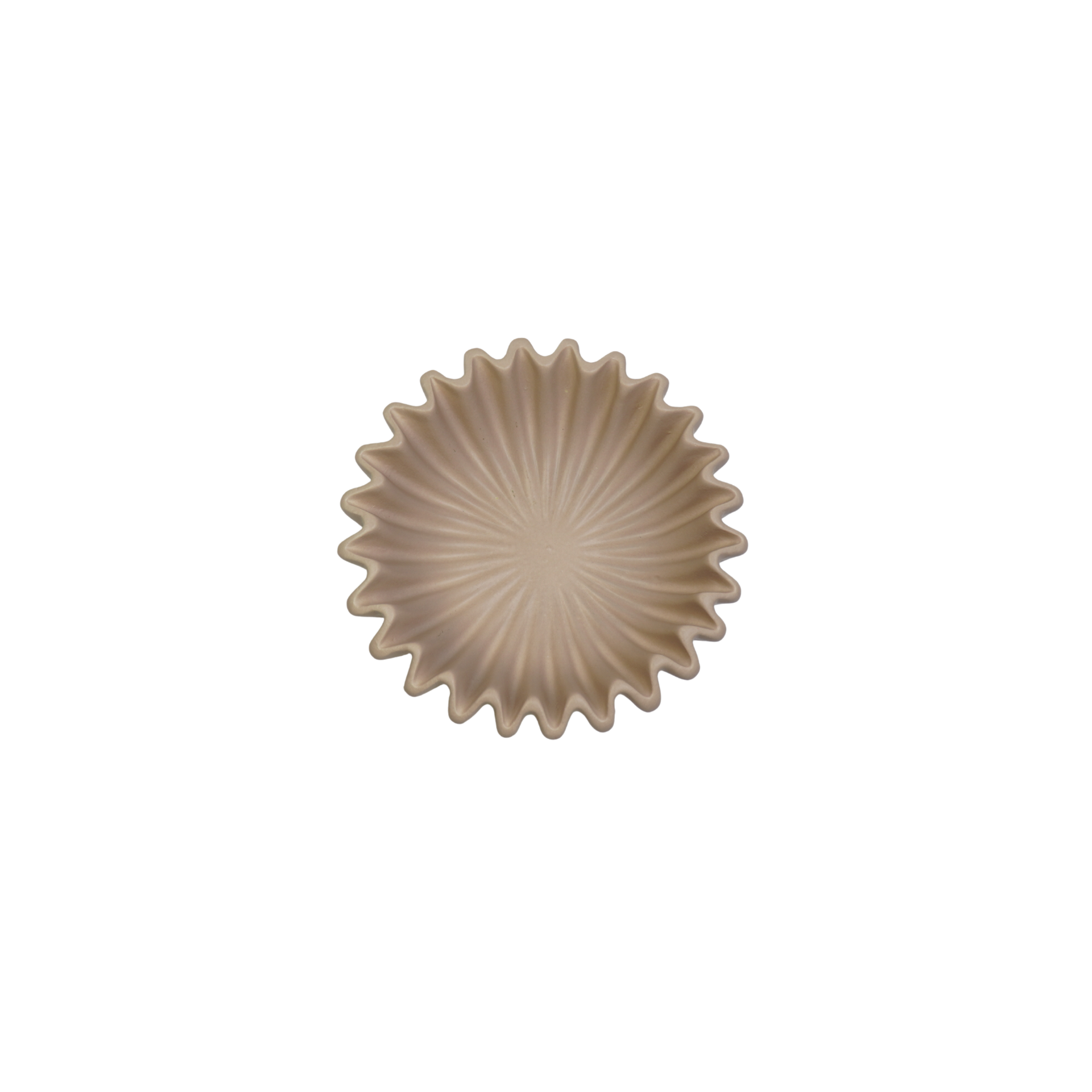 Schaal- Plissé Schaal- Keramiek- Taupe- 20x20x7 cm