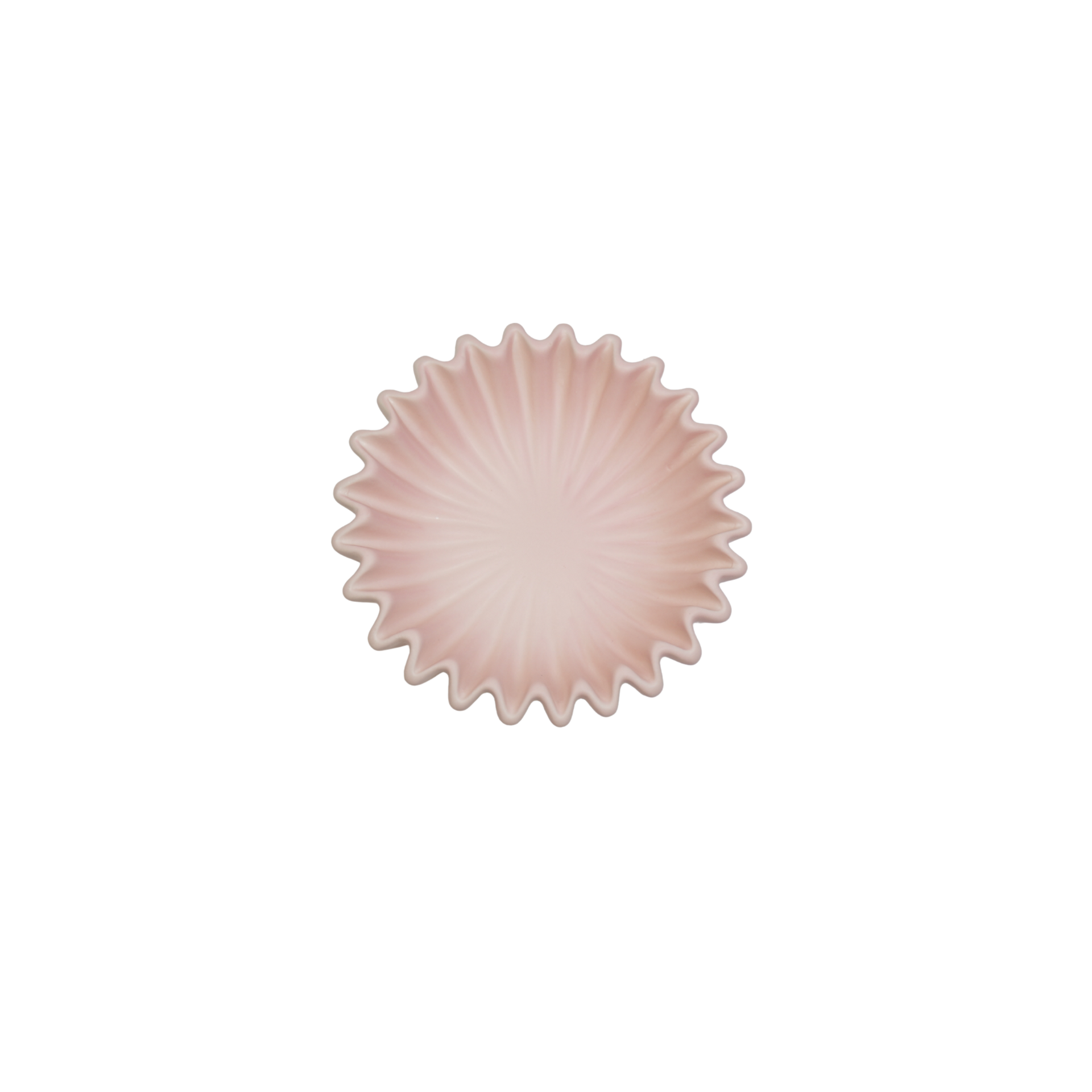 Schaal- Plissé Schaal- Keramiek- Licht Roze- 20x20x7 cm