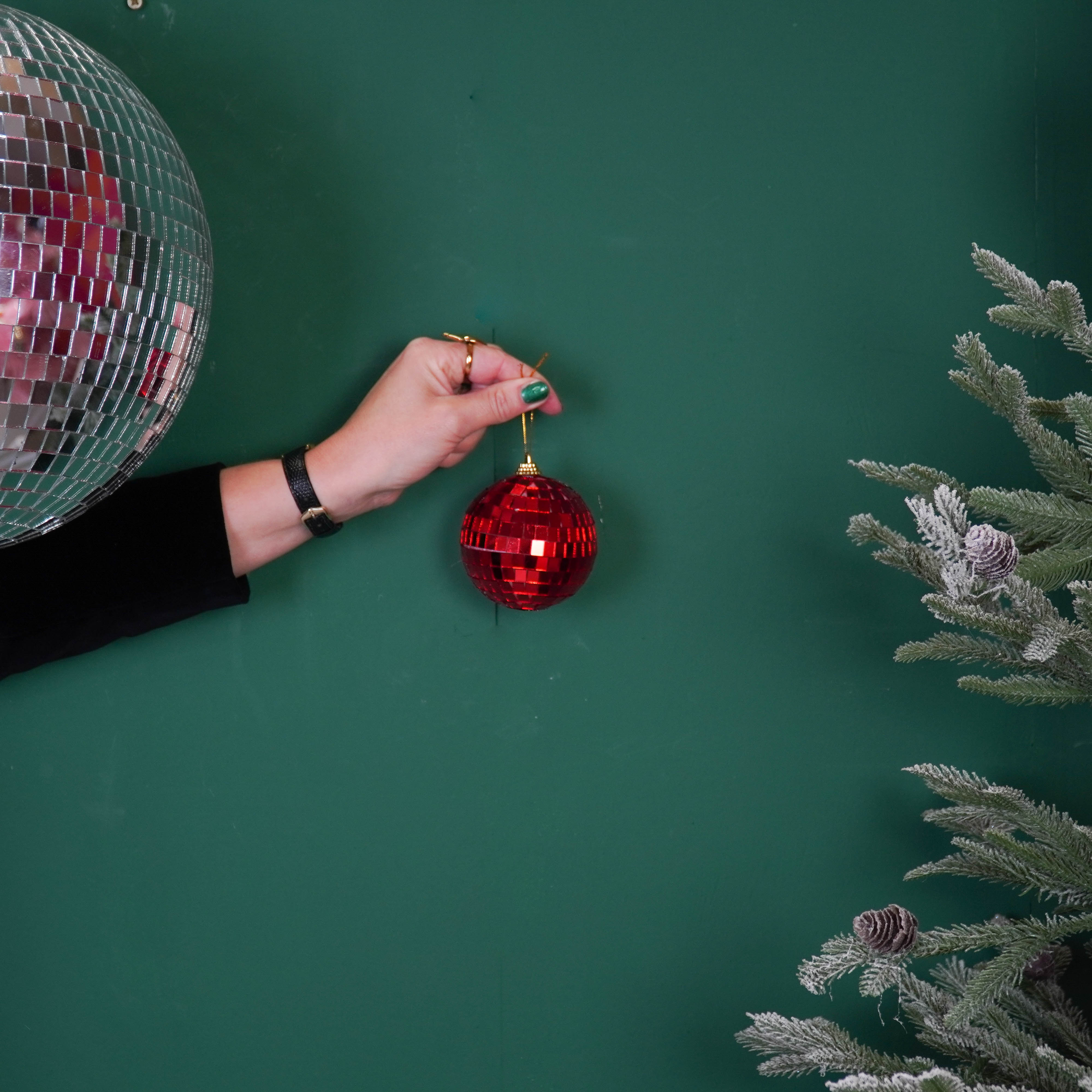 Kerstversiering - Kersthanger - Discobal - Foam - Rood - 8x8x8cm